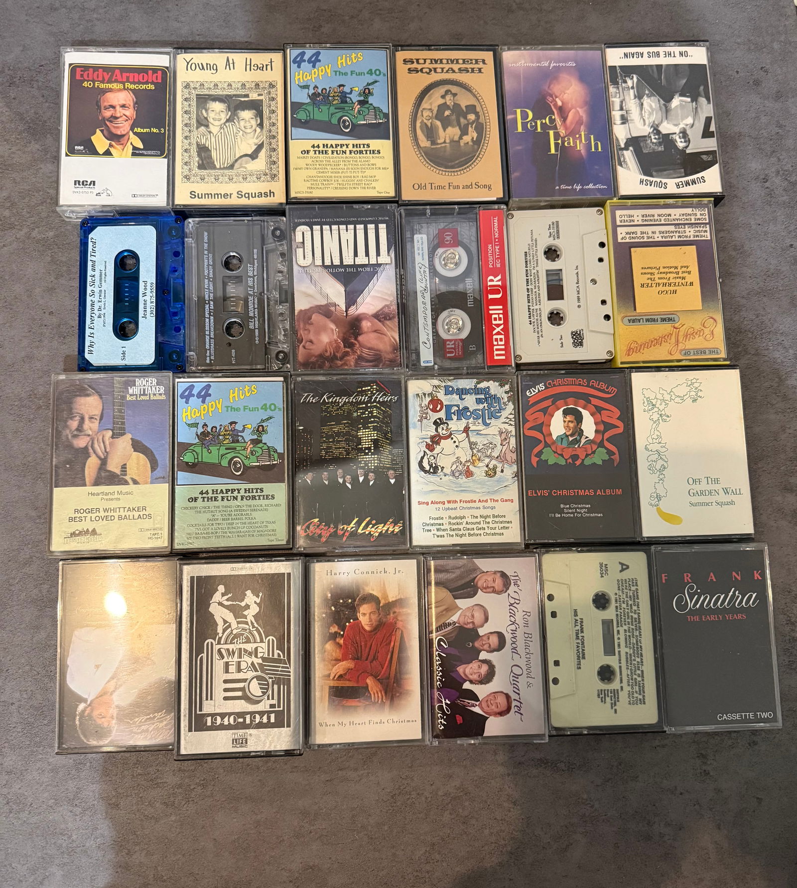 Lot of Vintage Cassette Tapes, Elvis Presley, Frank Sinatra, Mixed Artists, Christmas & Classics (1 of 2)