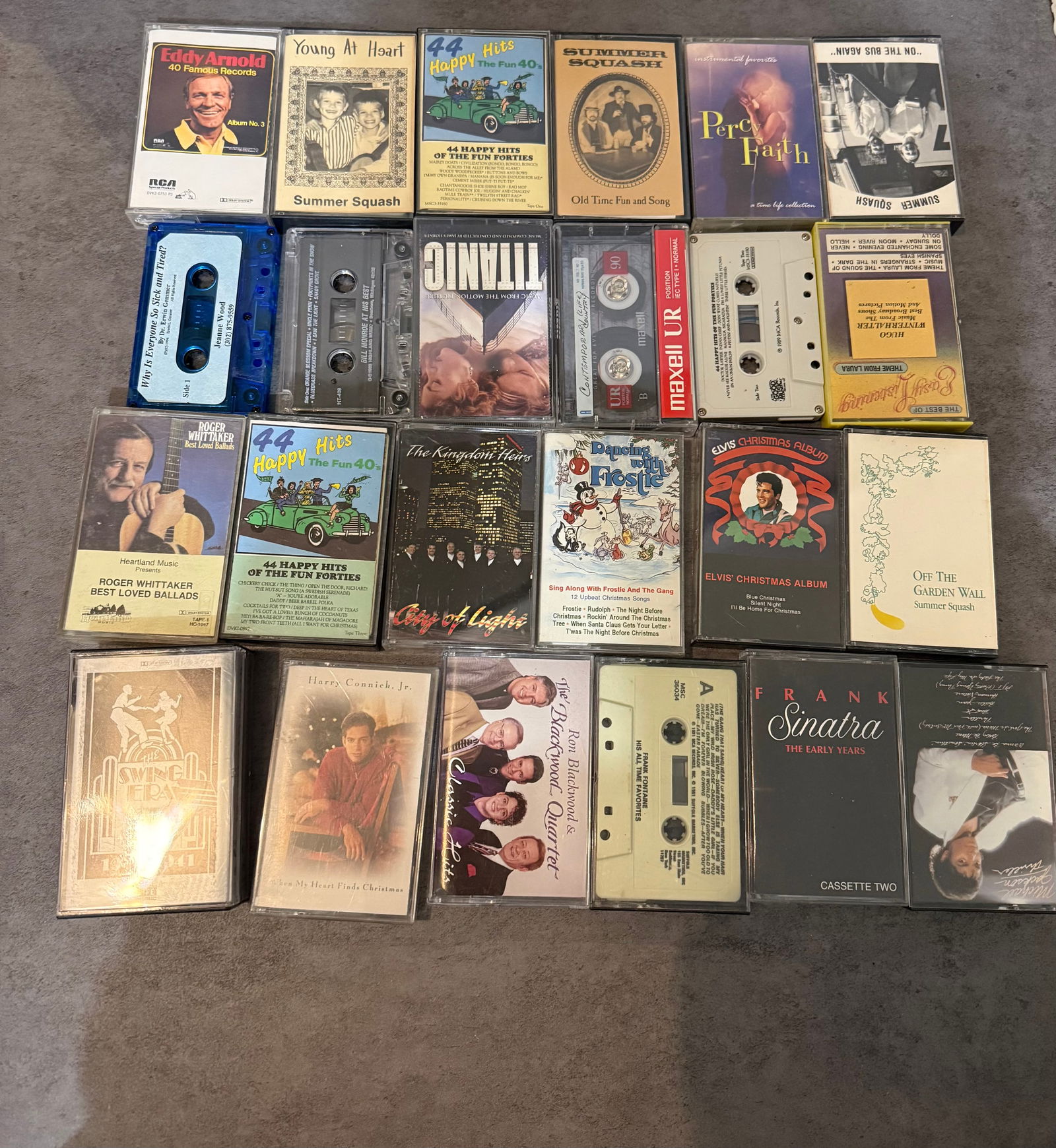 Lot of Vintage Cassette Tapes, Elvis Presley, Frank Sinatra, Mixed Artists, Christmas & Classics - 2