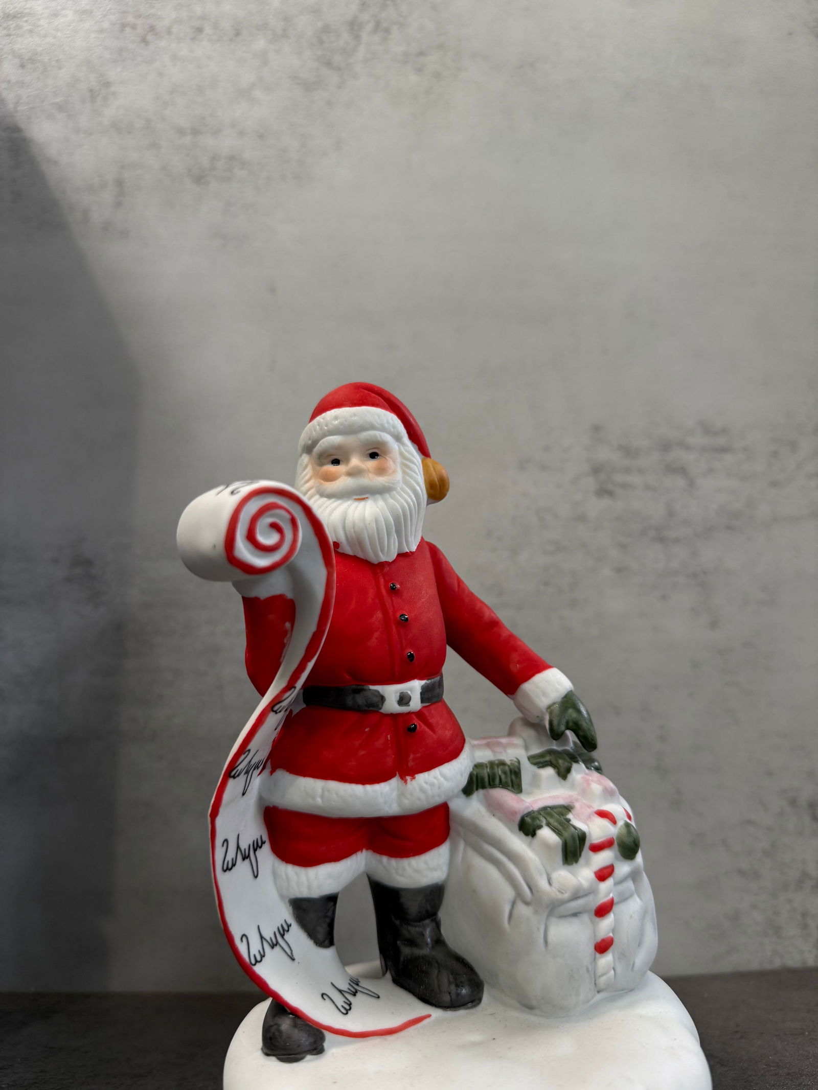 Vintage Porcelain Santa Claus Music Box Lot, Hand Painted Holiday Figurines - 2