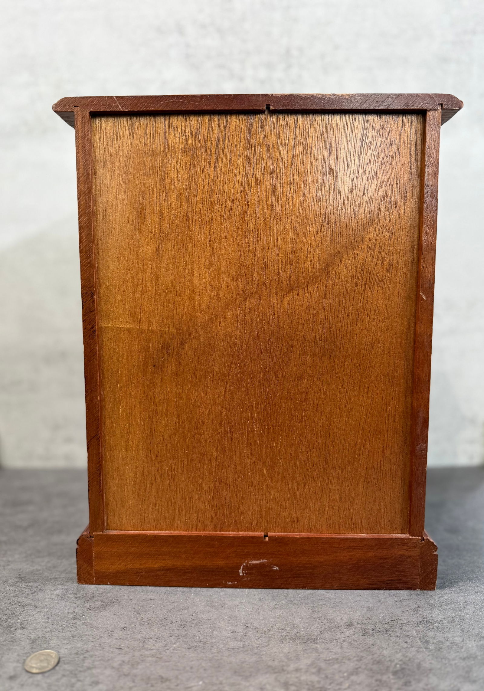 Vintage Mini Wooden Jewelry Armoire Cabinet, Glass Door, Multiple Drawers - 2