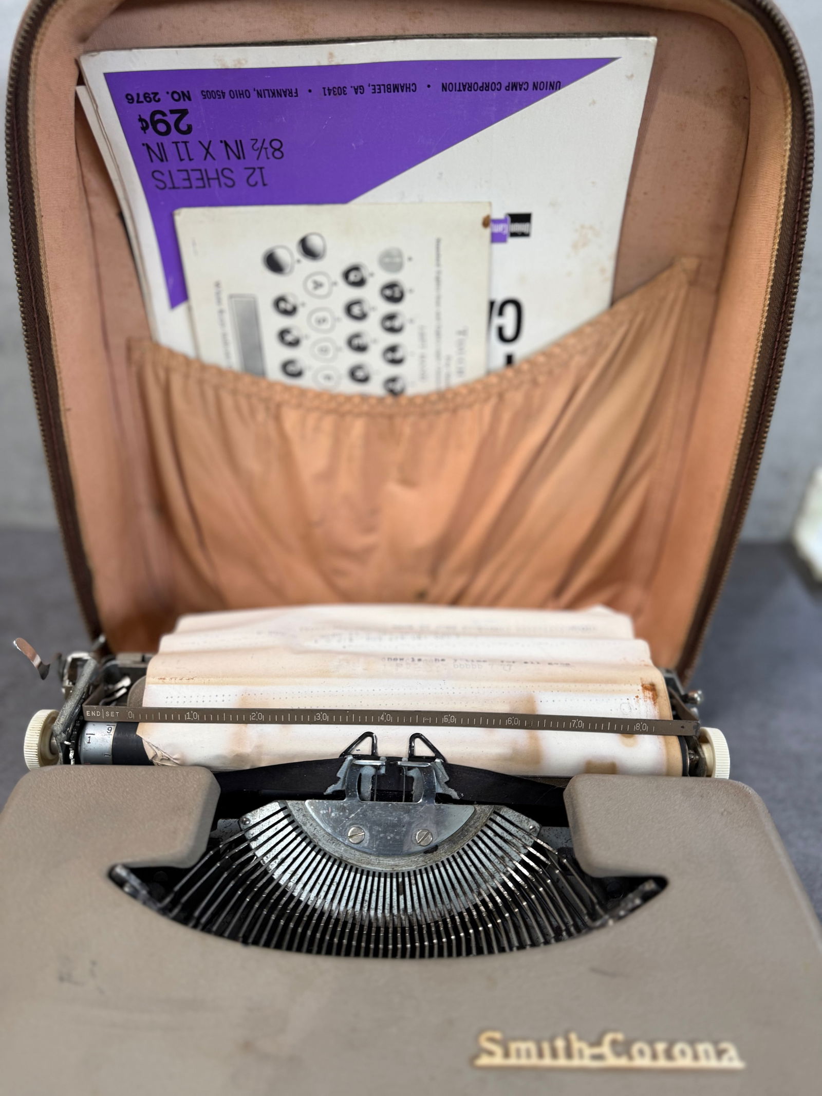 Vintage Smith-Corona Portable Typewriter with Case, Mid Century Manual Typewriter - 3