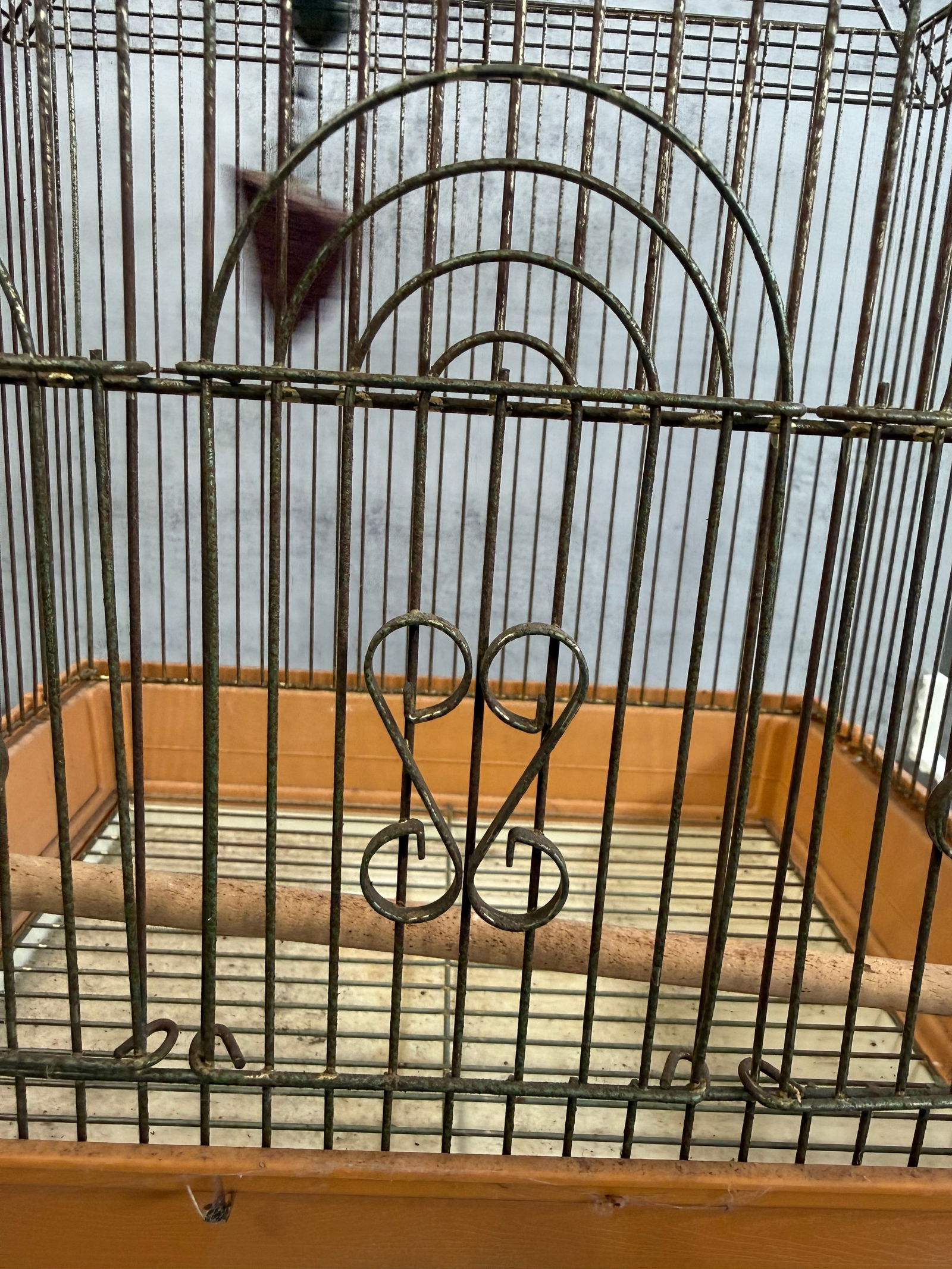Vintage Metal Bird Cage with Tray, Decorative Pet Cage - 3