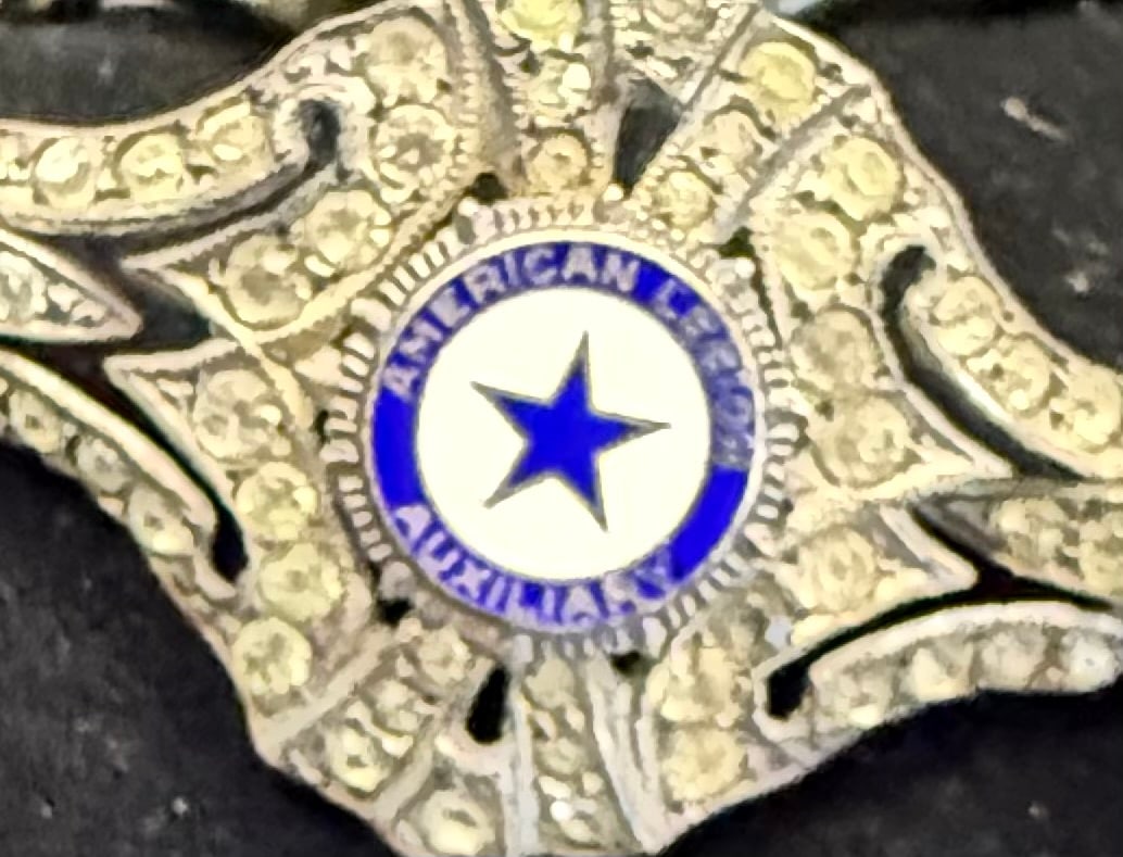 Vintage Sterling Silver American Legion Auxiliary Bracelet – Marcasite Style Rhinestone Jewelry - 2