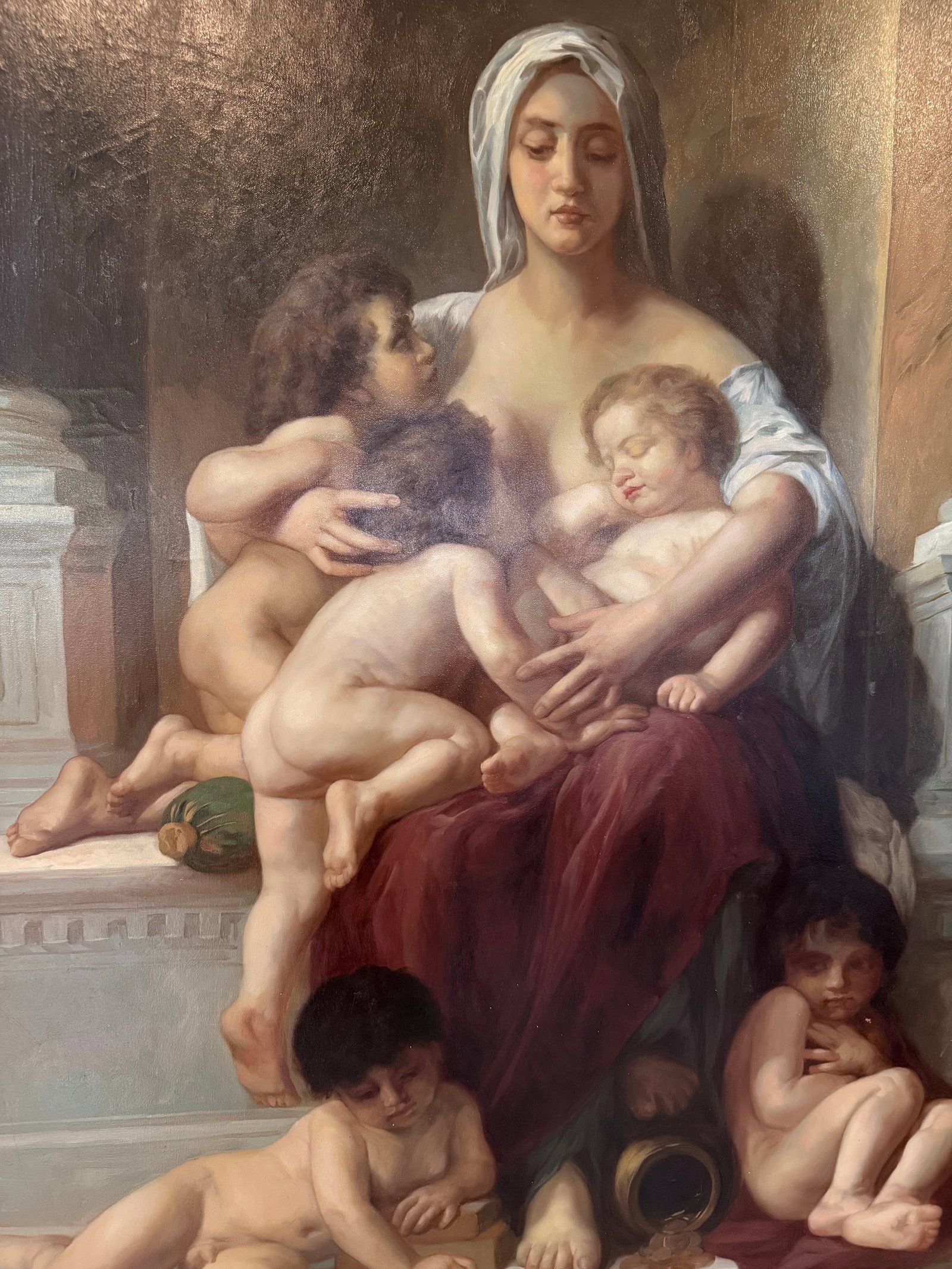 After William Adolphe Bouguereau (1825–1905), “La Charité,” Signed Canvas Painting - 2