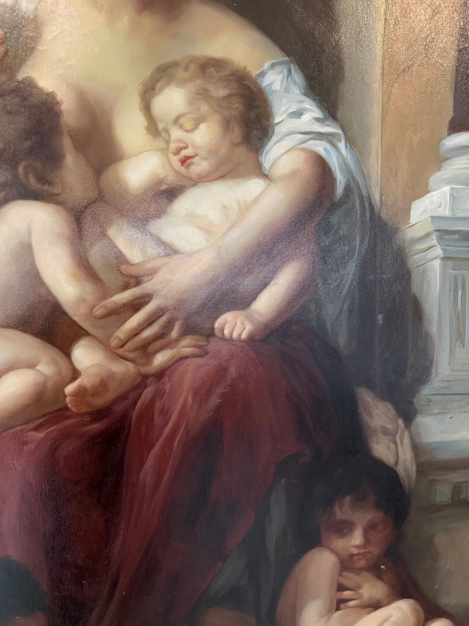 After William Adolphe Bouguereau (1825–1905), “La Charité,” Signed Canvas Painting - 4