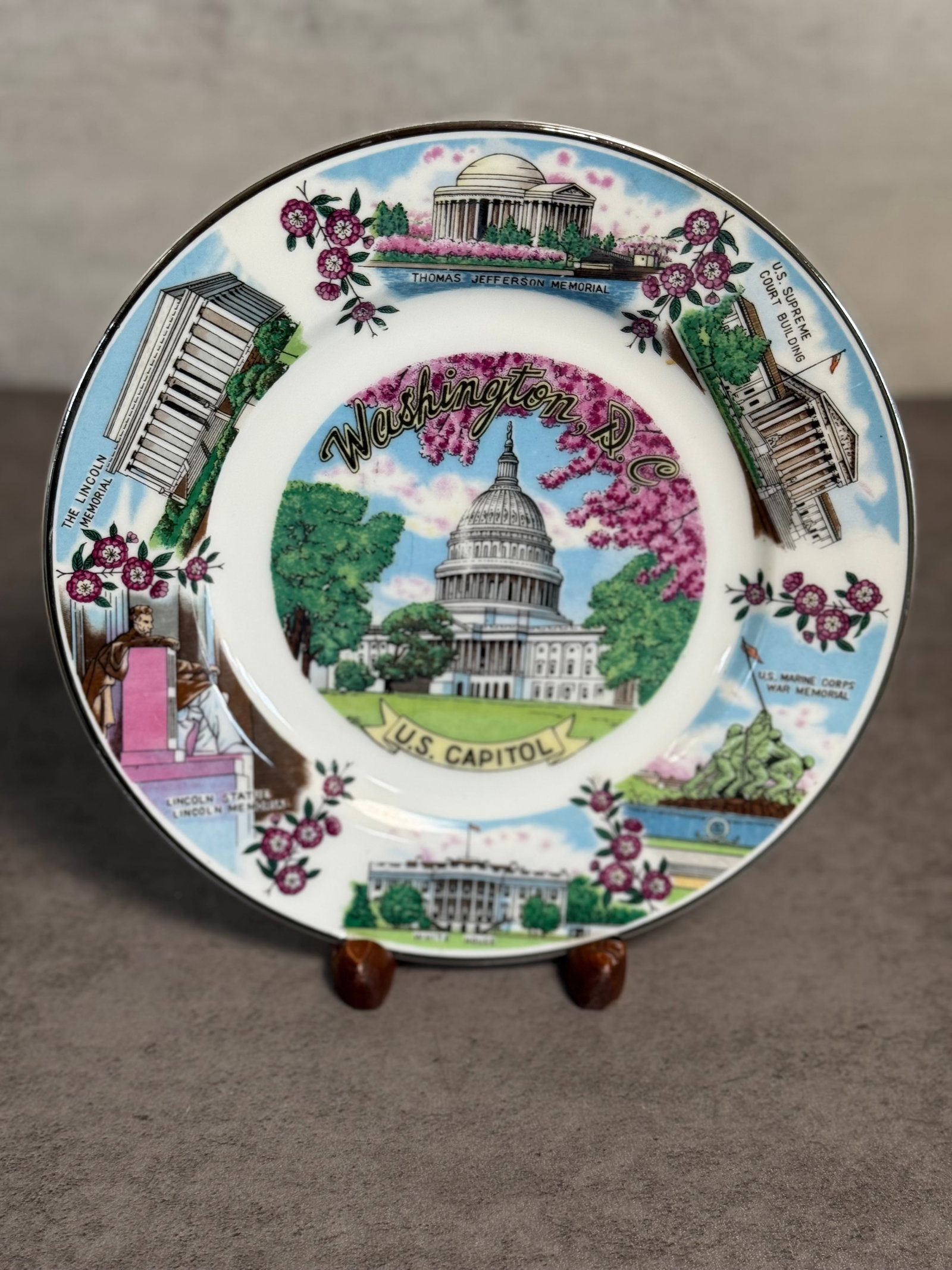 ECLECTIC GROUP OF TEN DECORATIVE SOUVENIR PORCELAIN PLATES - 2