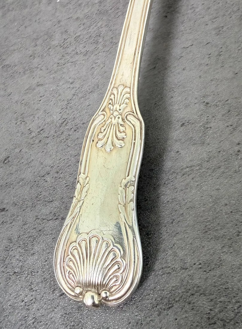 Pair of English Sterling Silver Stuffing Spoons 9"long - 4