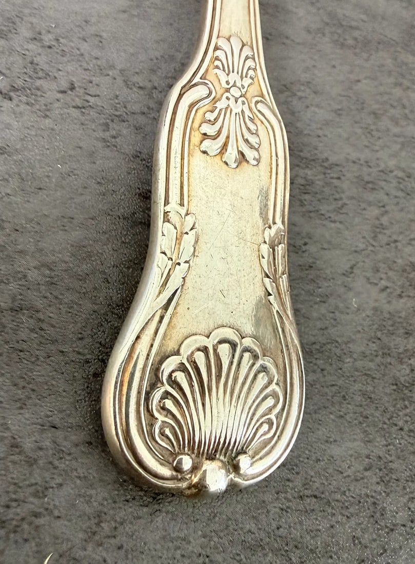 Pair of English Sterling Silver Stuffing Spoons 9"long - 5