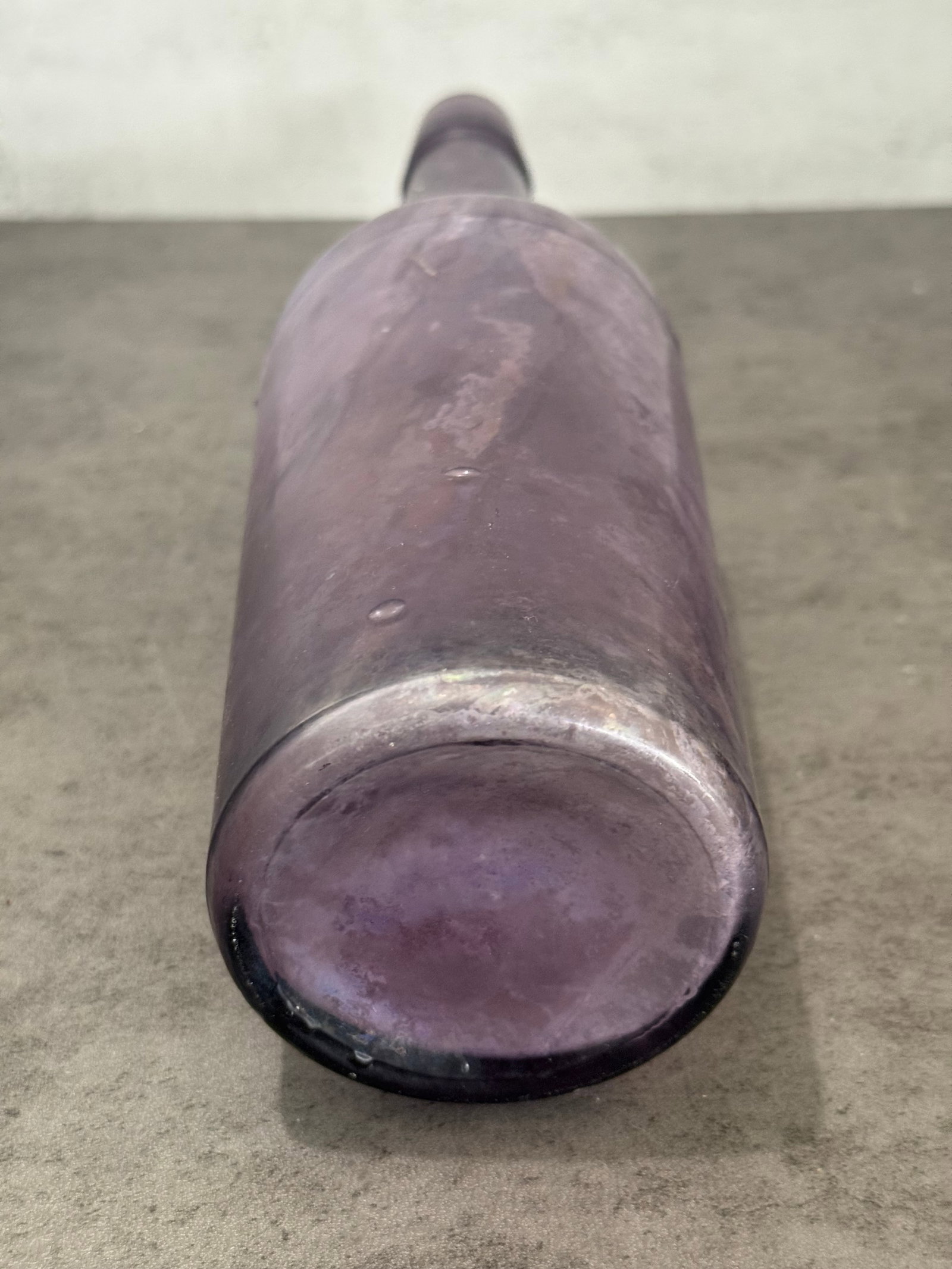 Antique Amethyst Glass Bottle, Sun-Colored Purple - 2