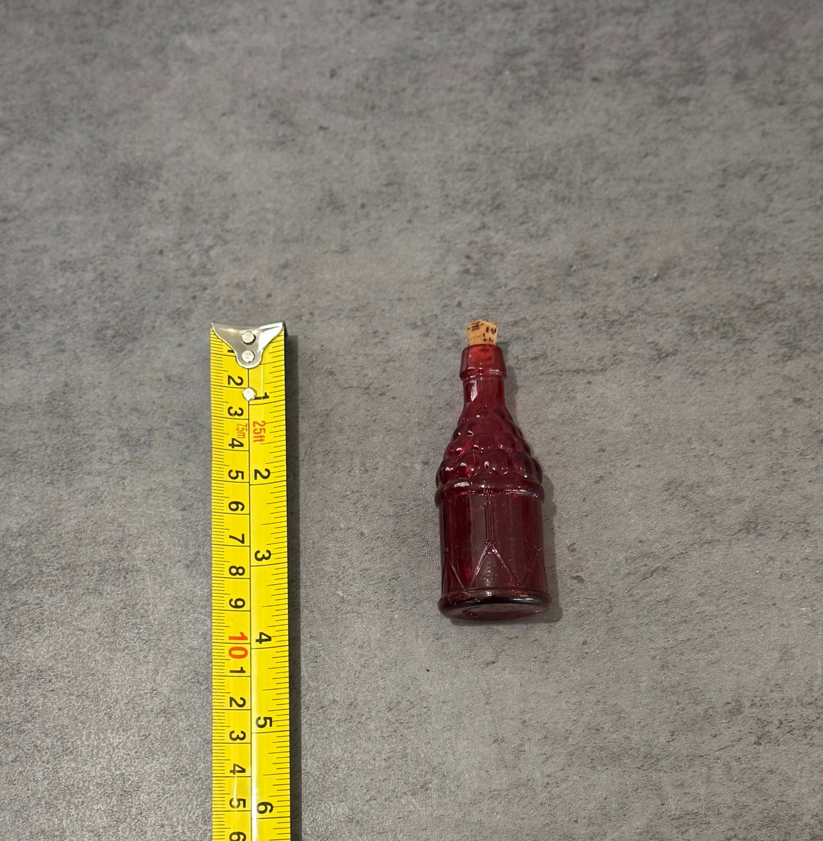 Wheaton NJ Vintage Miniature Ruby Red Glass Hobnail Bitters Style Bottle - 3