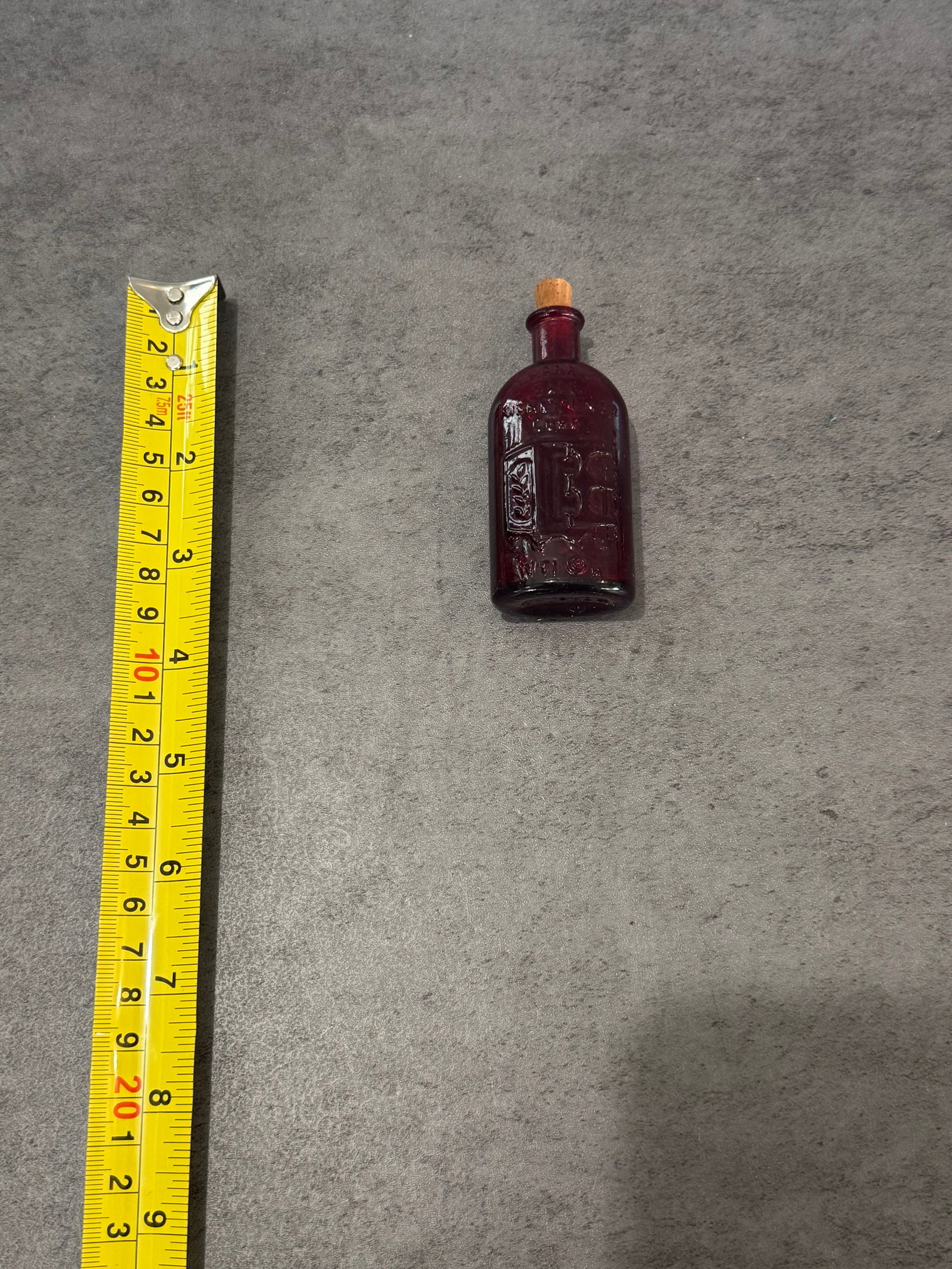 Wheaton NJ Vintage Miniature Ruby Red Glass Bottle, Frank’s Safe Kidney & Liver Cure - 3