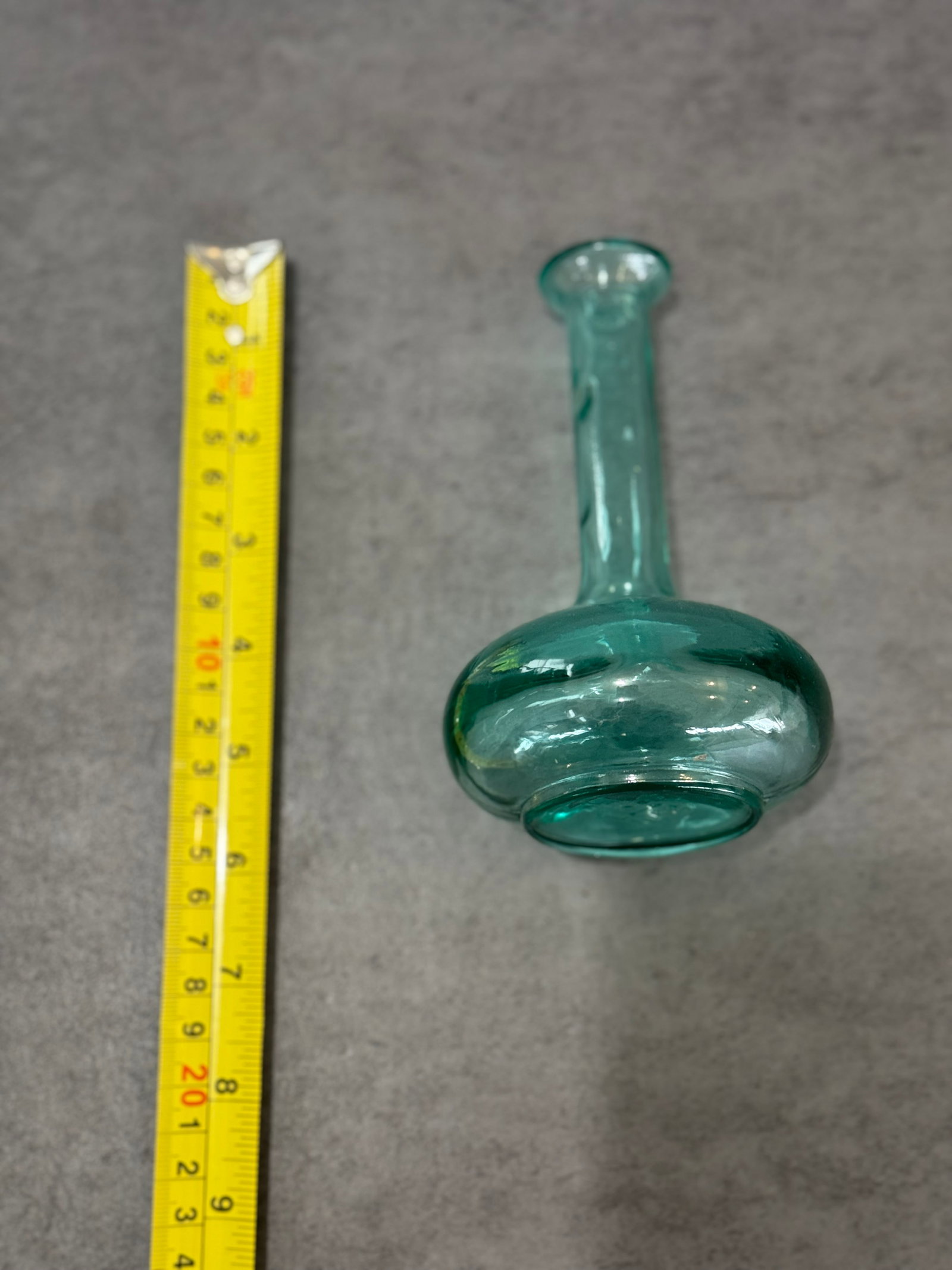 Japanese Green Glass Bud Vase with Long Neck - 3
