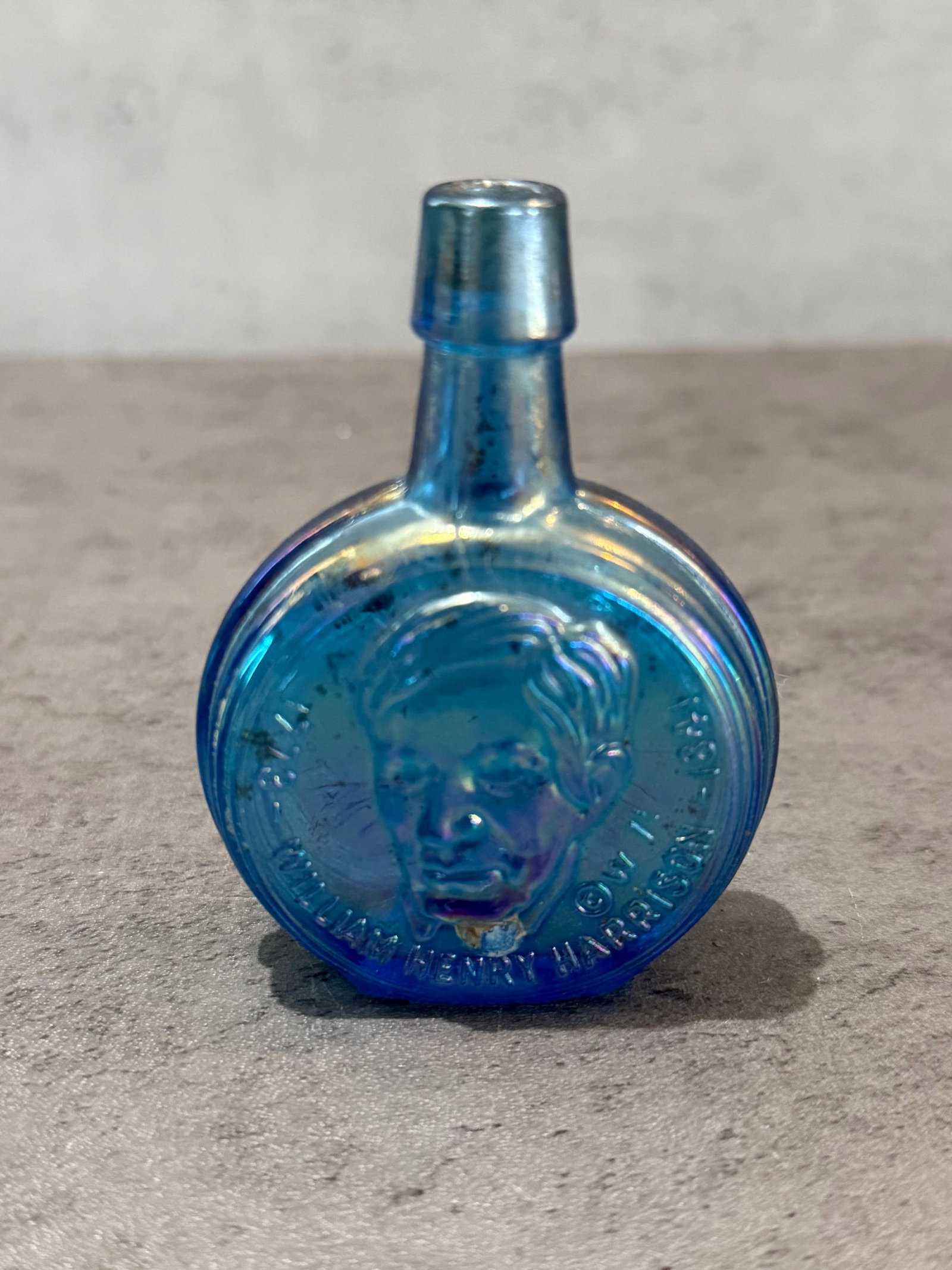 Vintage Wheaton Presidential Series William Henry Harrison Iridescent Glass Bottle - 2