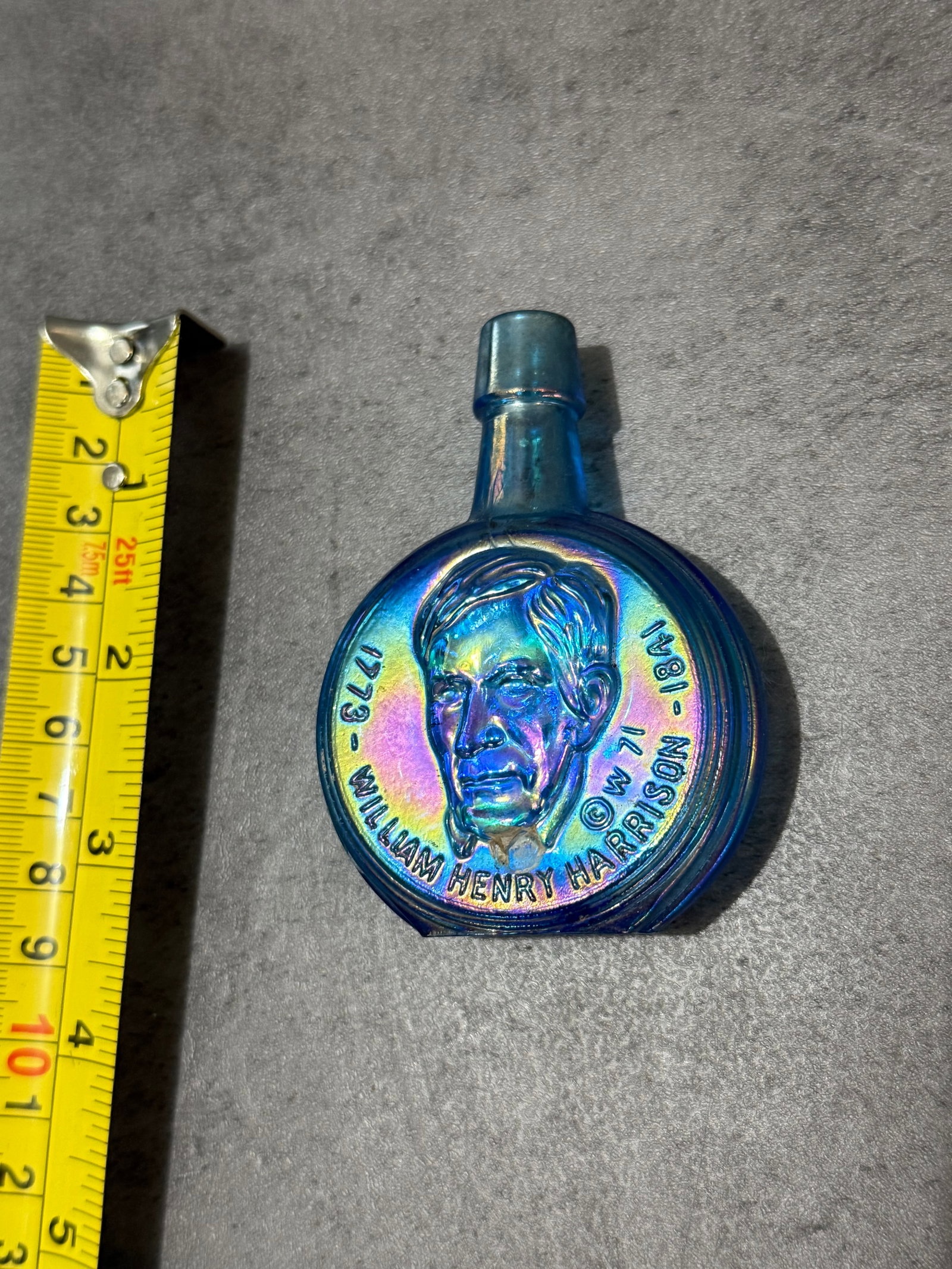 Vintage Wheaton Presidential Series William Henry Harrison Iridescent Glass Bottle - 3