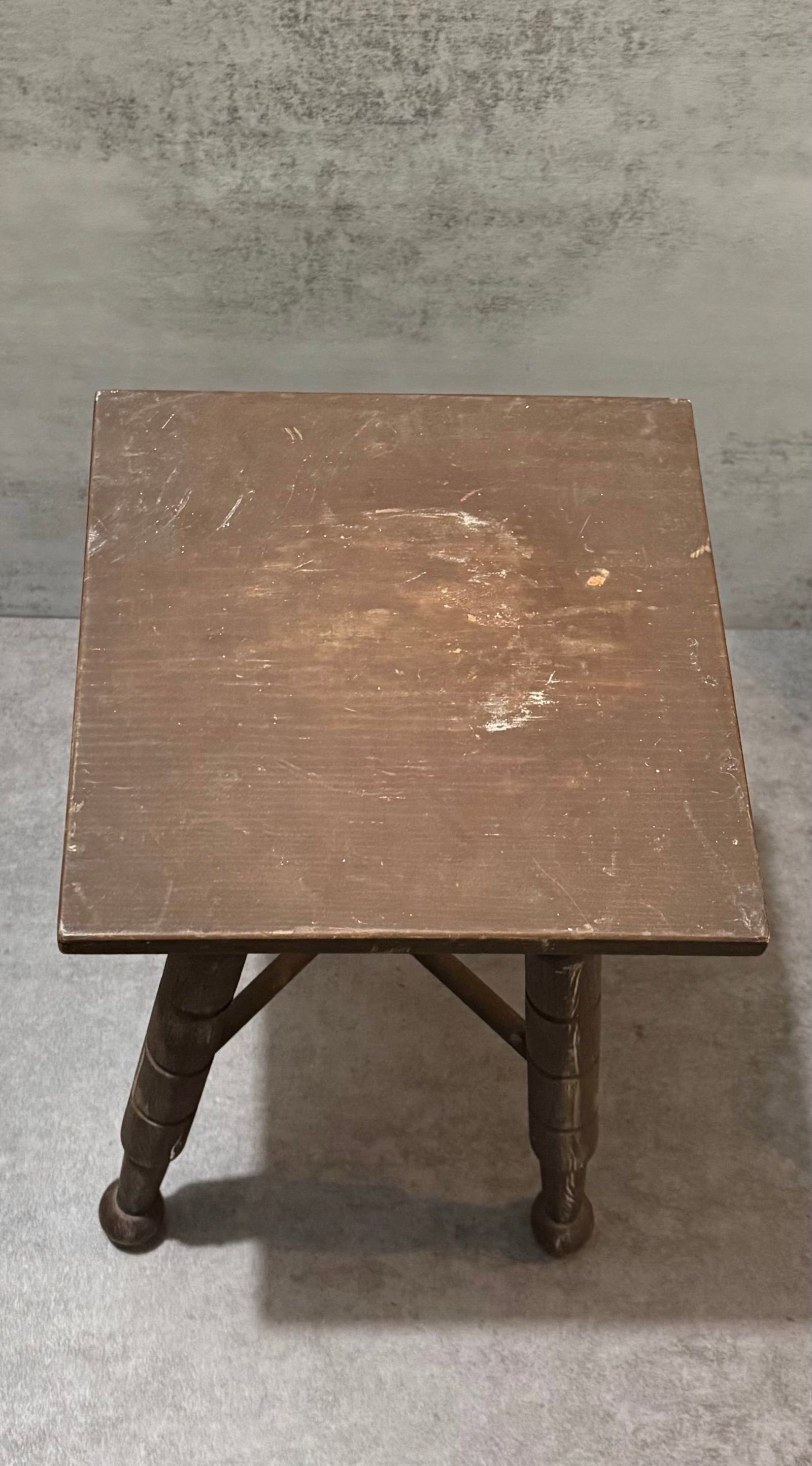 Rustic Square Wood Side Table / Plant Stand with Turned Legs - 2