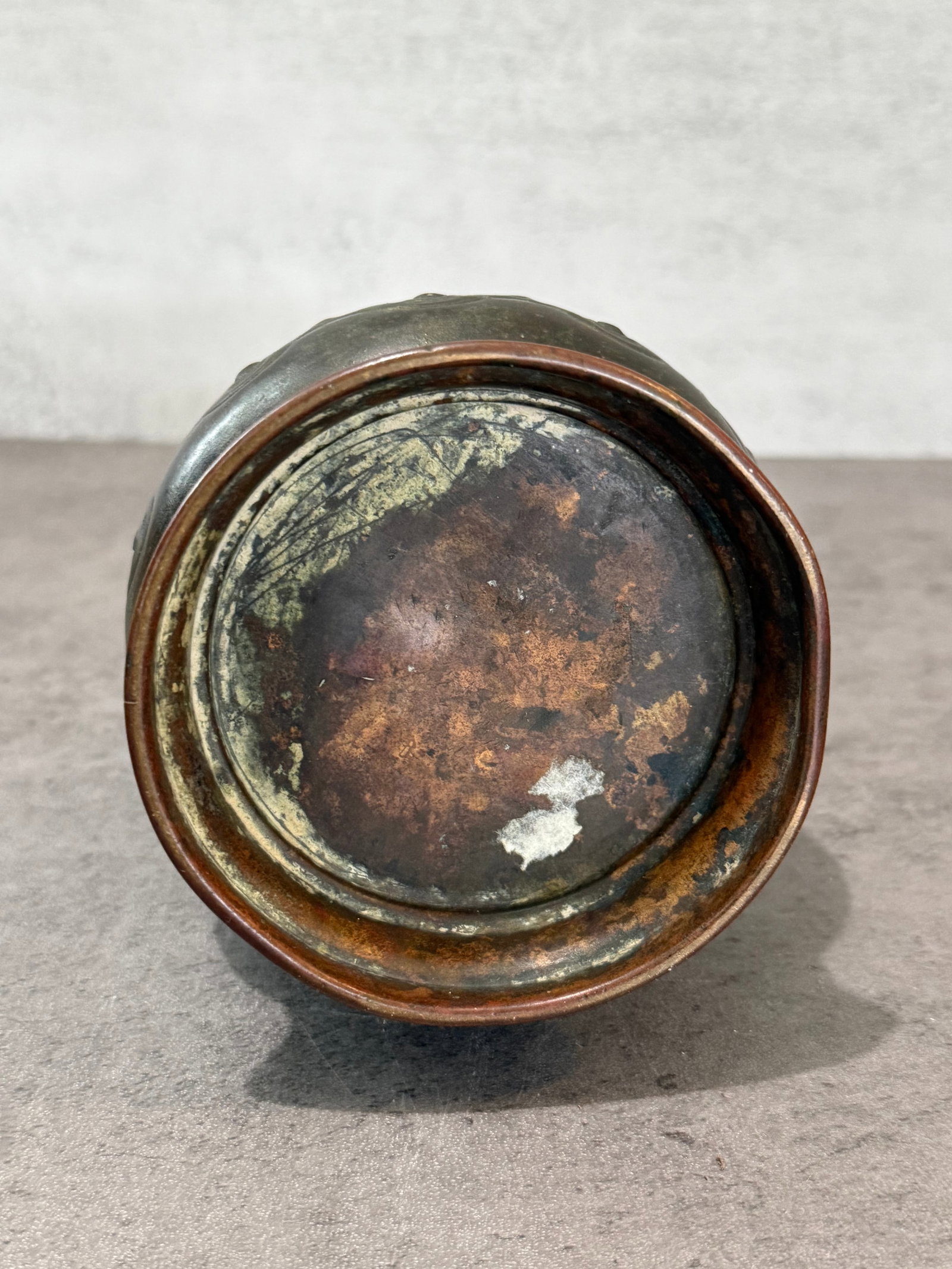 Asian Bronze Vase with Relief Floral Decoration - 2