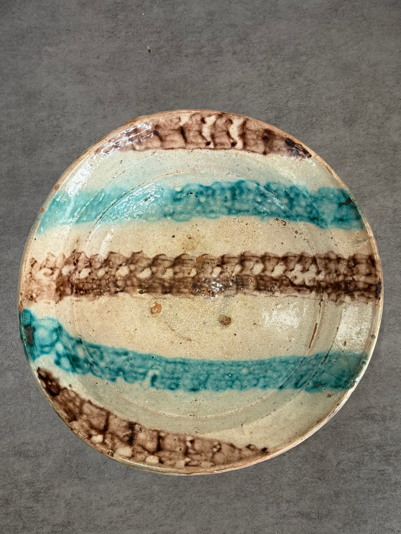 Pair of Antique Hand Painted Glazed Earthenware Bowls - 3