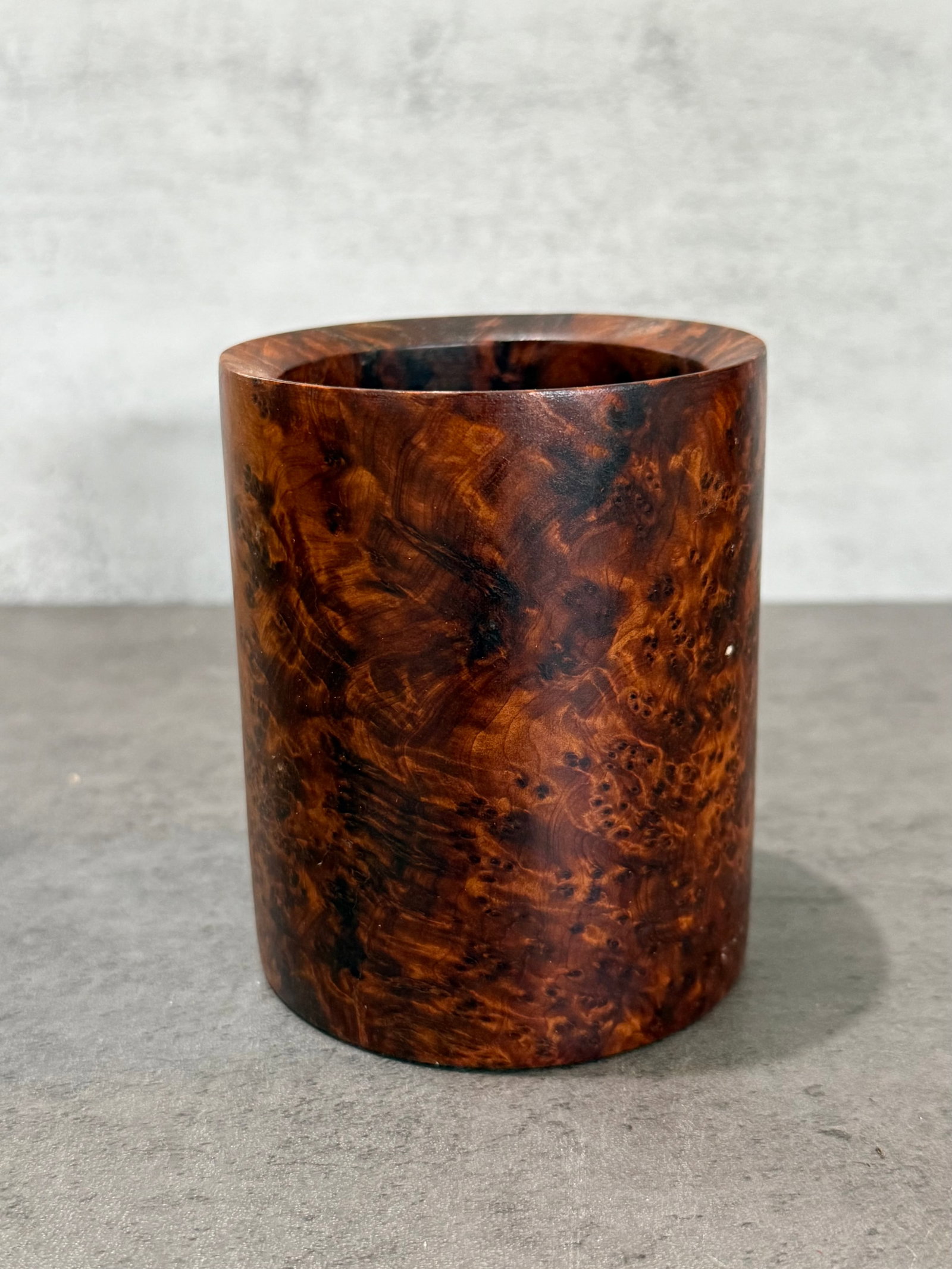 Vintage Burl Wood Style Decorative Vessel (1 of 2)
