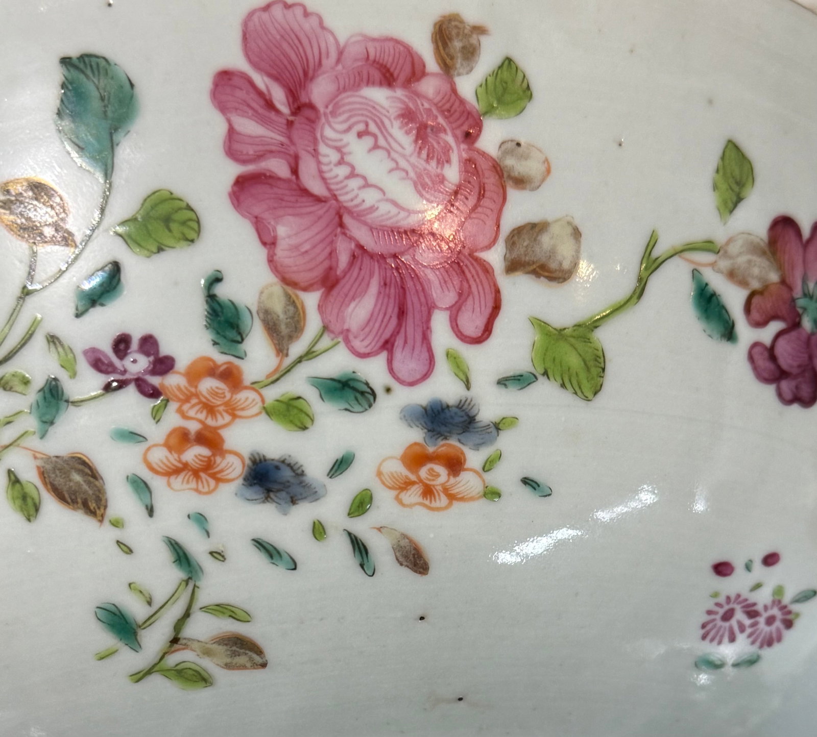 Chinese Export Famille Rose Floral Porcelain Bowl & Plate - 4