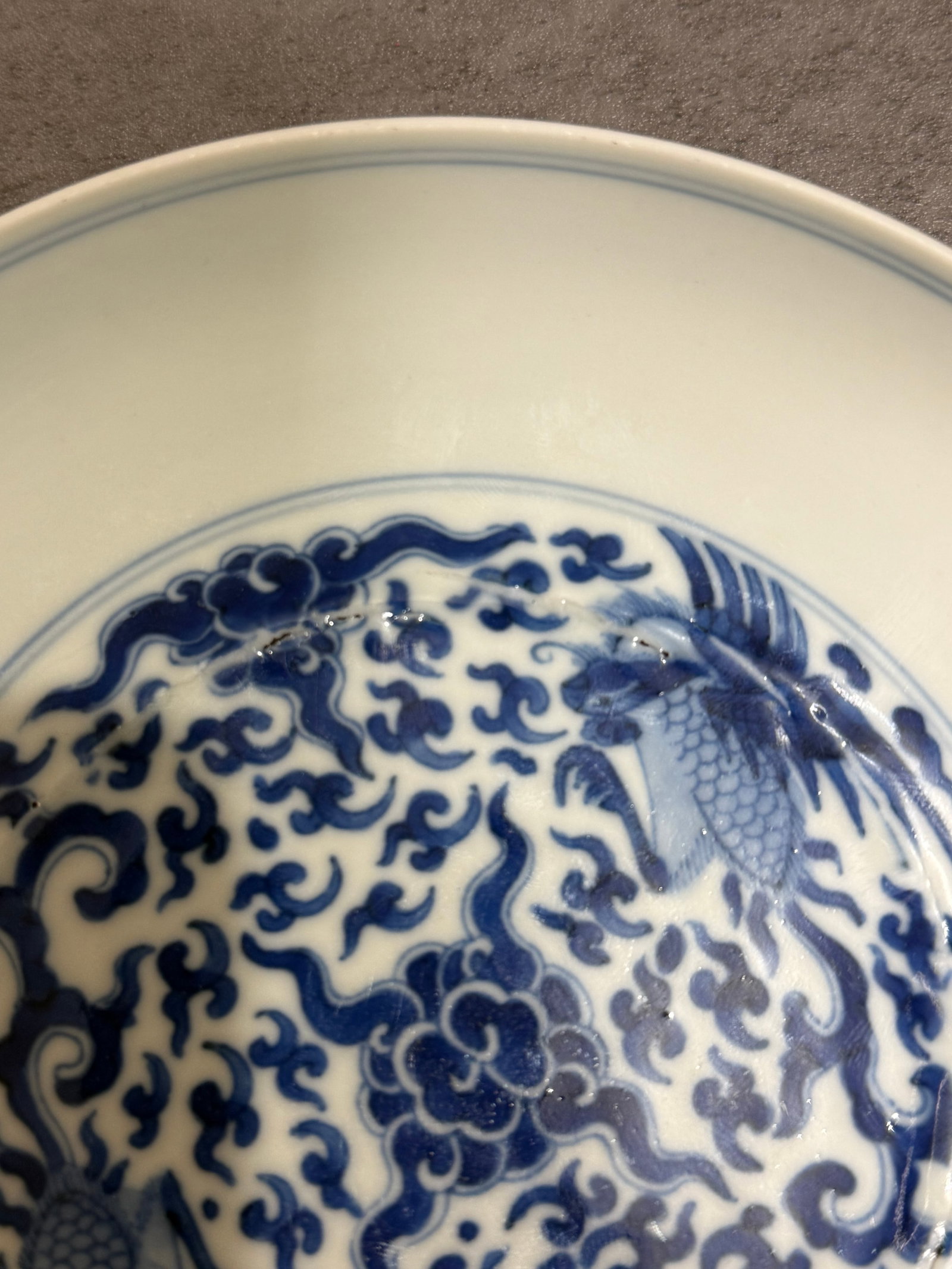 Chinese Blue and white Dish Marked - 3