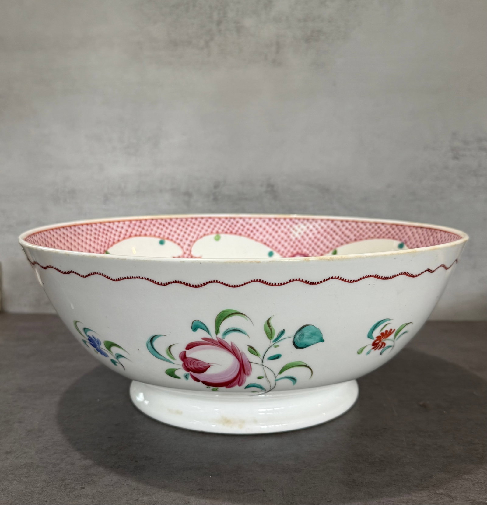 English Soft-Paste Porcelain Punch Bowl (1 of 2)