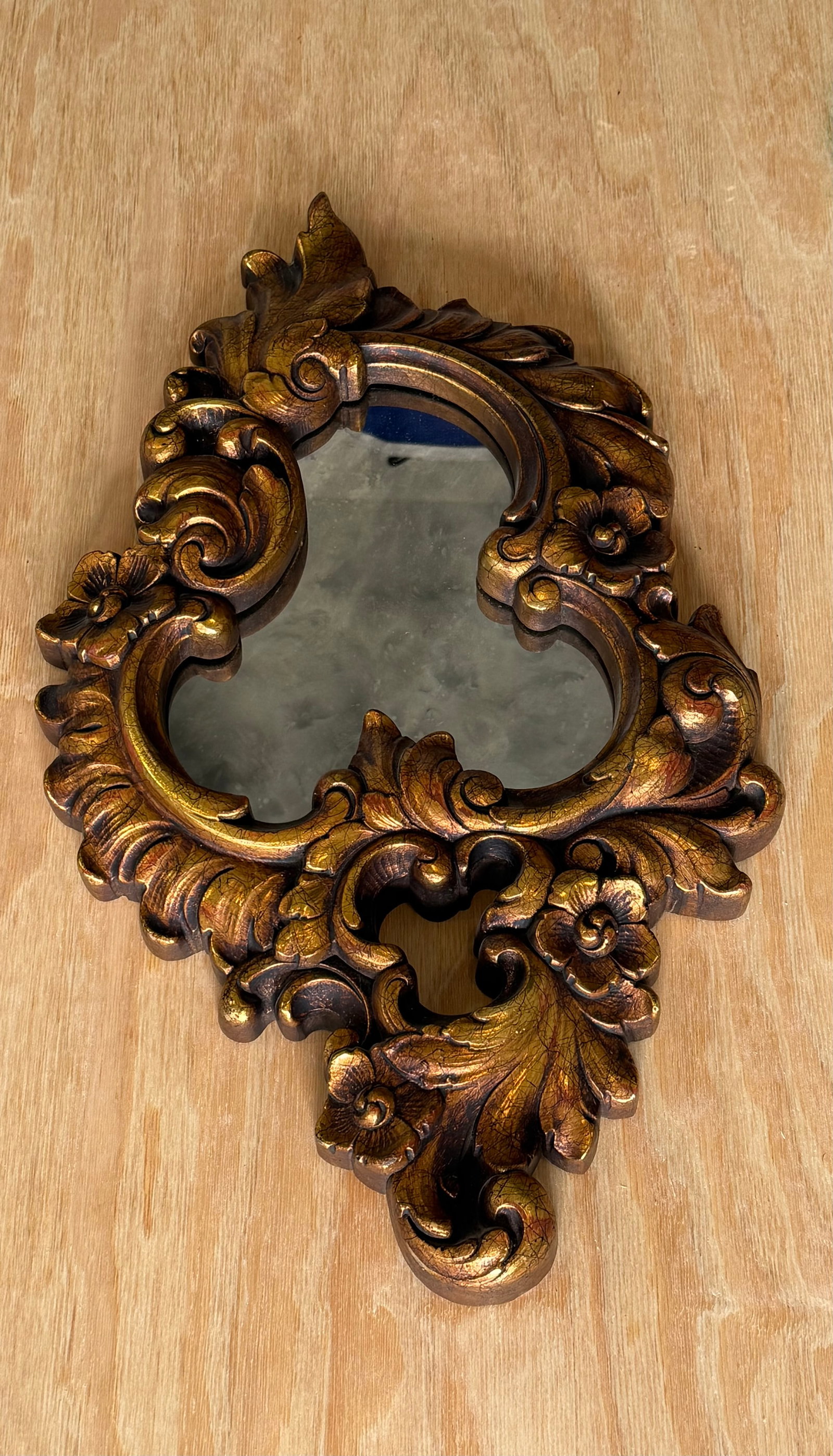 Carved Wooden Rococo Style Wall Mirror - 2