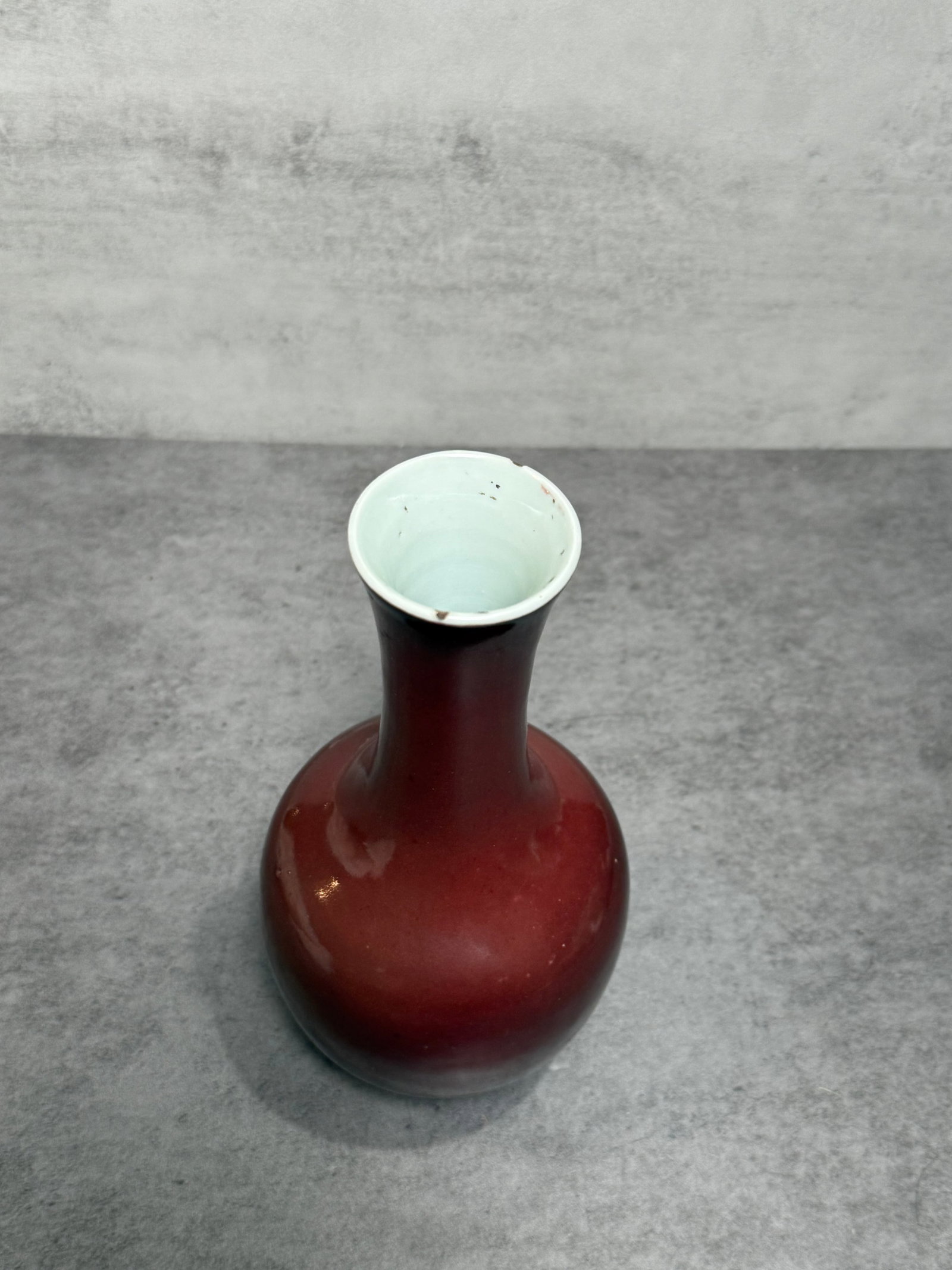 Chinese Oxblood Glazed Porcelain Bottle Vase - 2