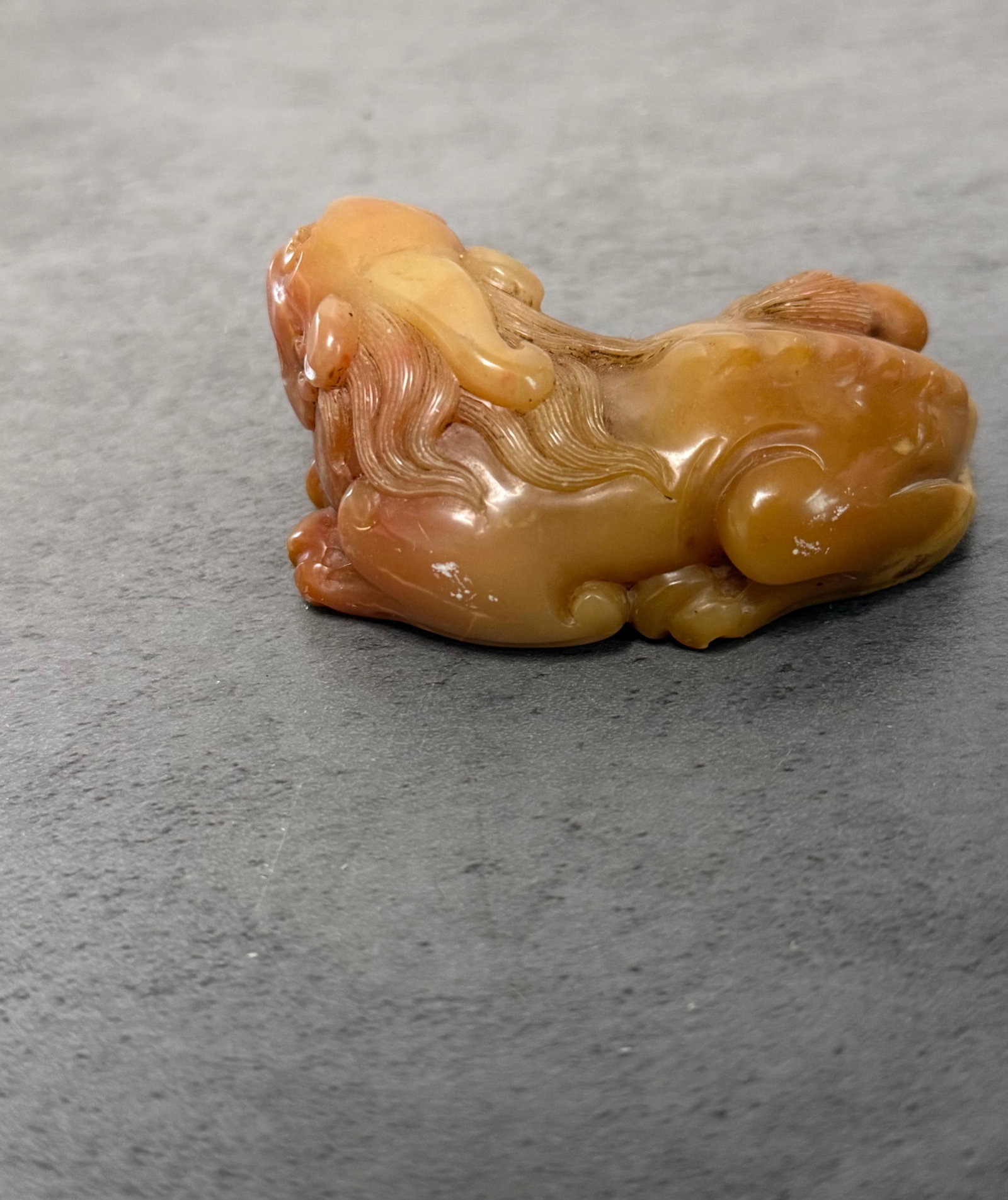 SHOUSHAN STONE CARVED MYTHICAL BEAST FIGURE - 2