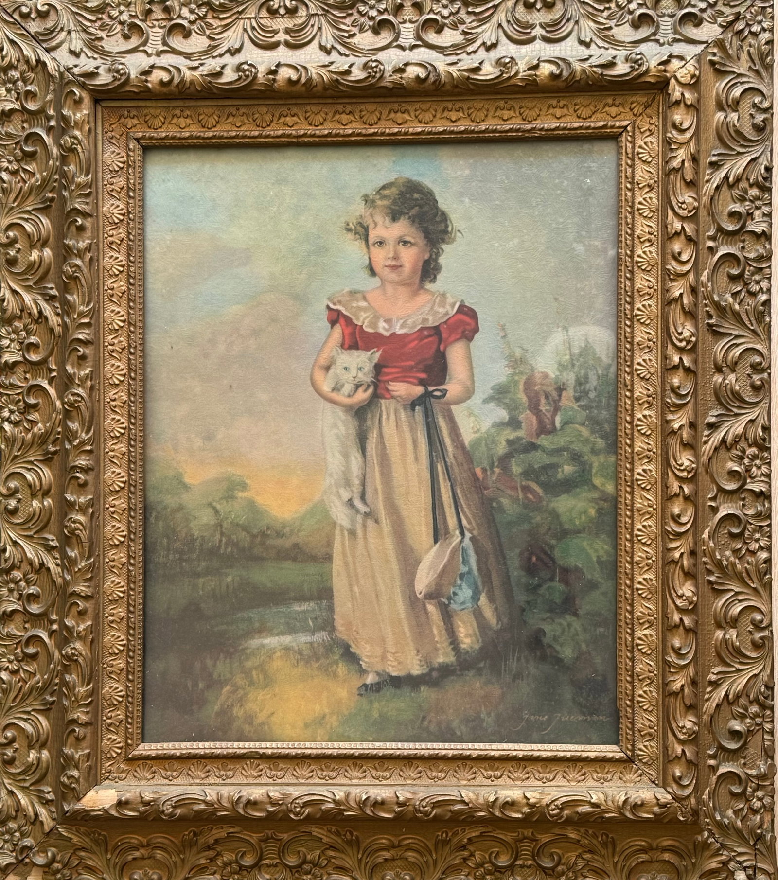 Pair Of Framed Victorian Style Child Portrait Oil Prints - 3