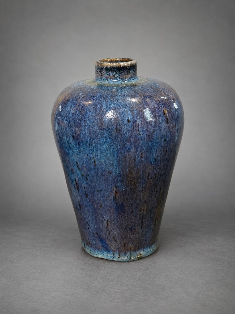 CHINESE FLAMBÉ GLAZED MEIPING VASE 8.5IN (1 of 4)