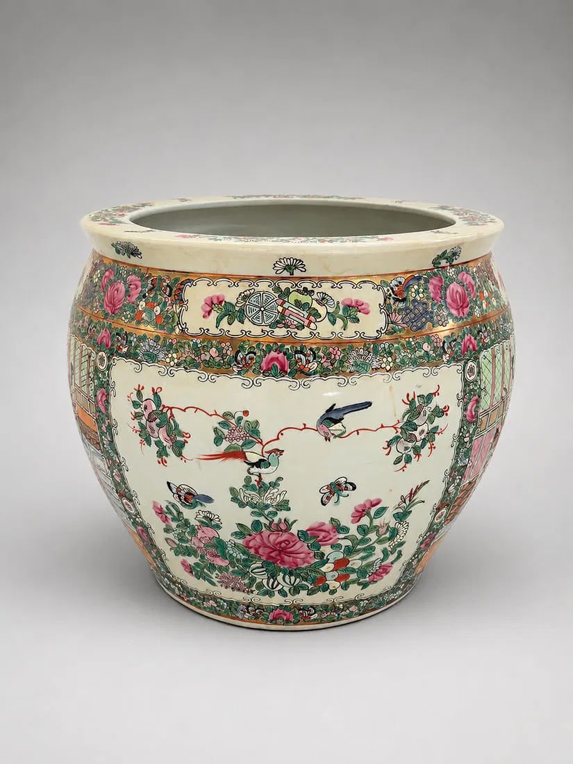 Large Chinese Famille Rose Porcelain Jardiniere (1 of 1)