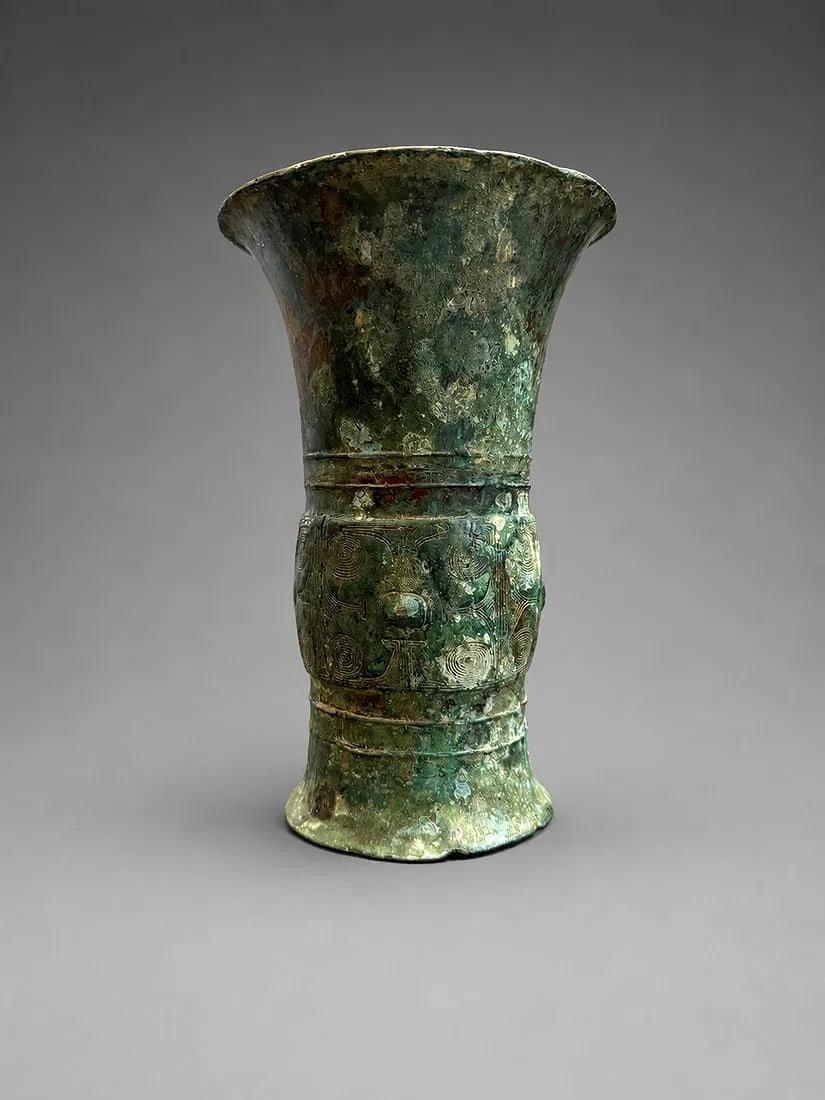 Chinese Archaistic Bronze Gu Form Ritual Vessel (1 of 4)