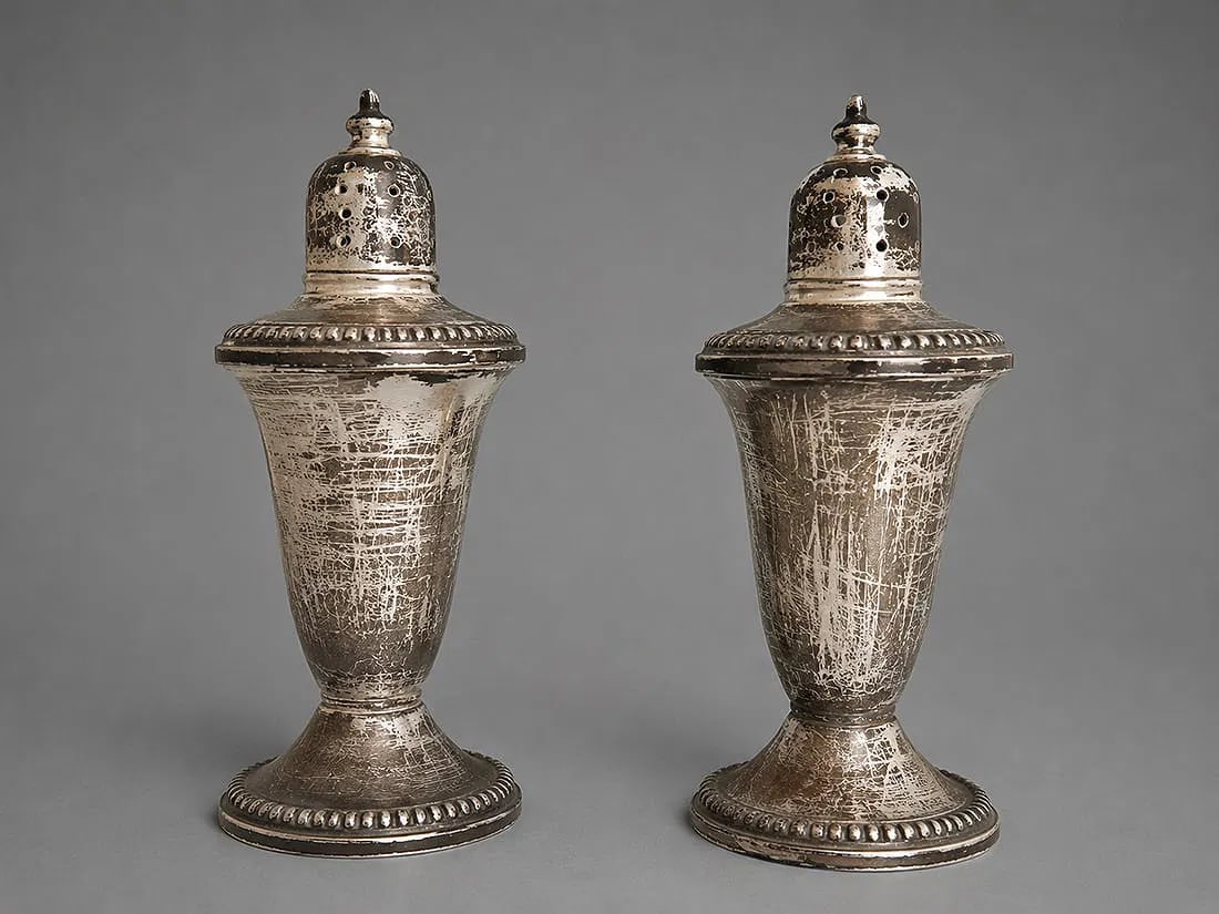 Pair of Sterling Silver Weighted Salt & Pepper Shakers (1 of 2)