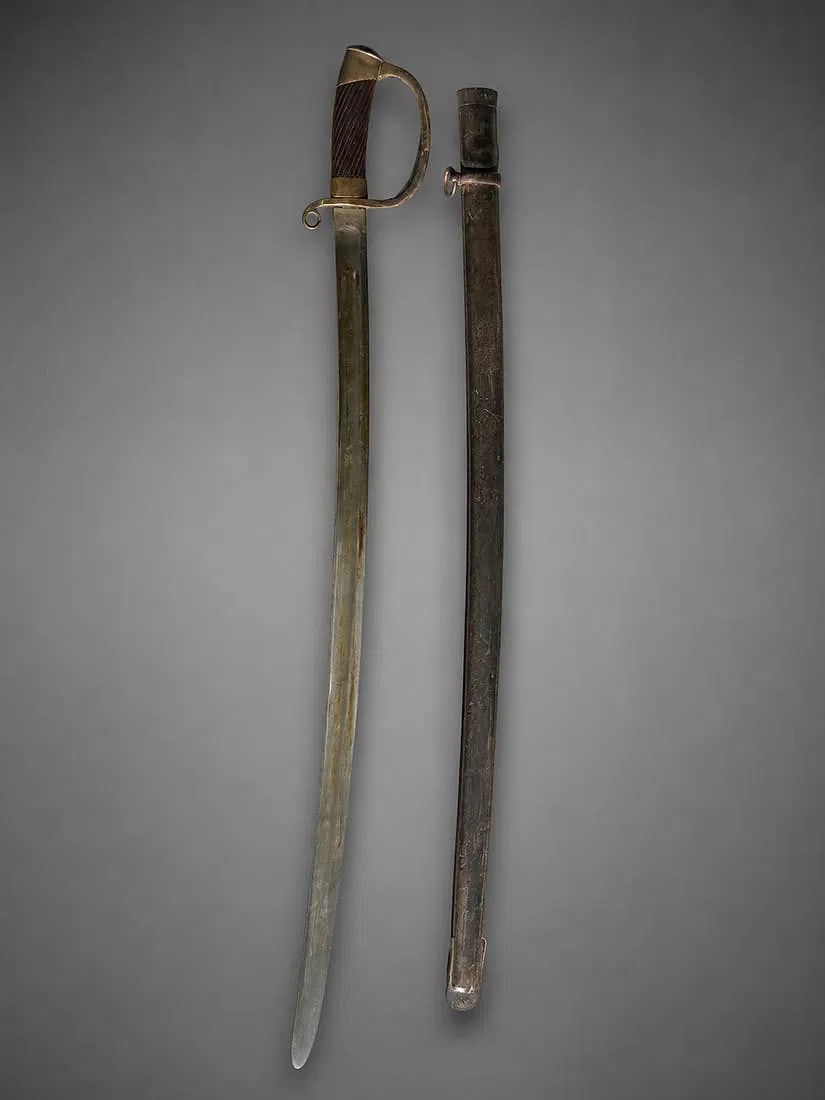 Antique Military Officer's Saber with Metal Scabbard (1 of 2)