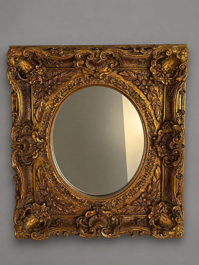 Large Vintage Rococo Revival Gilt Wall Mirror (1 of 1)