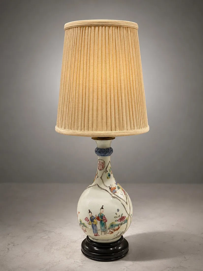 Chinese Famille Rose Porcelain Vase Table Lamp (1 of 2)