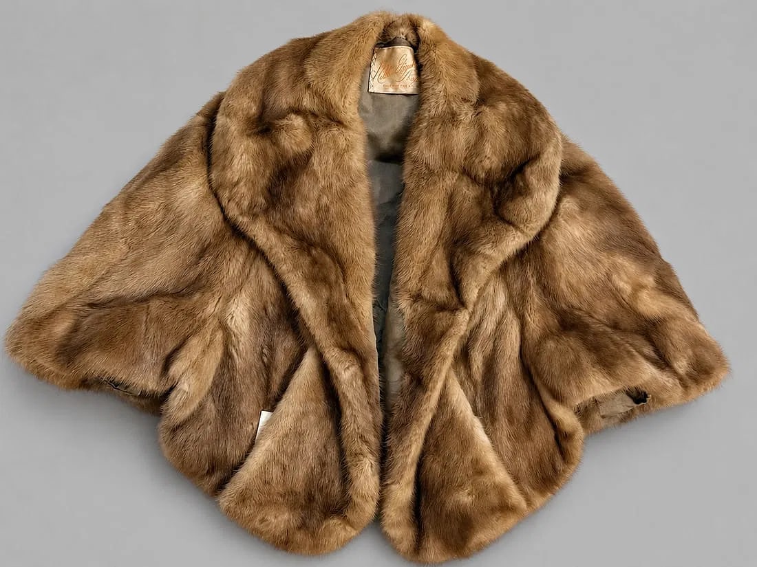 Vintage Fur Capelet with Shawl Collar (1 of 1)