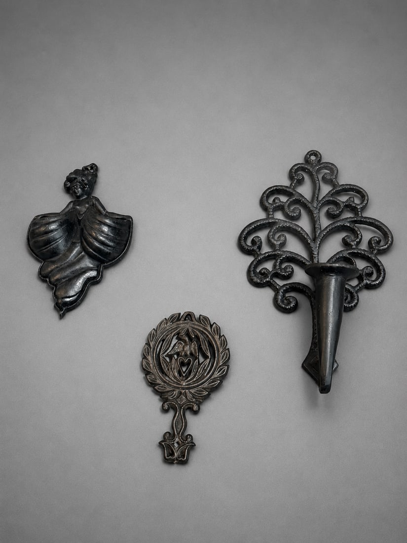 Three Vintage Decorative Metal Wall Ornaments (1 of 1)