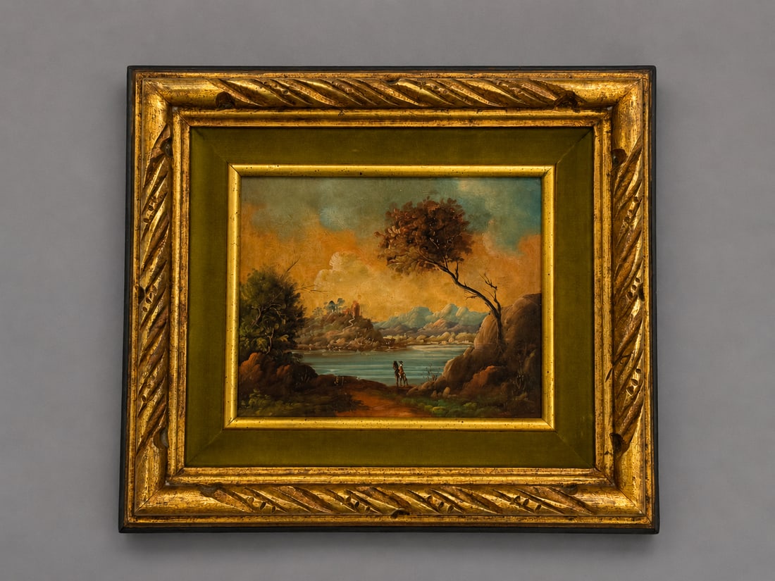 Oil Onboard Landscape Signed Alinari (1 of 1)