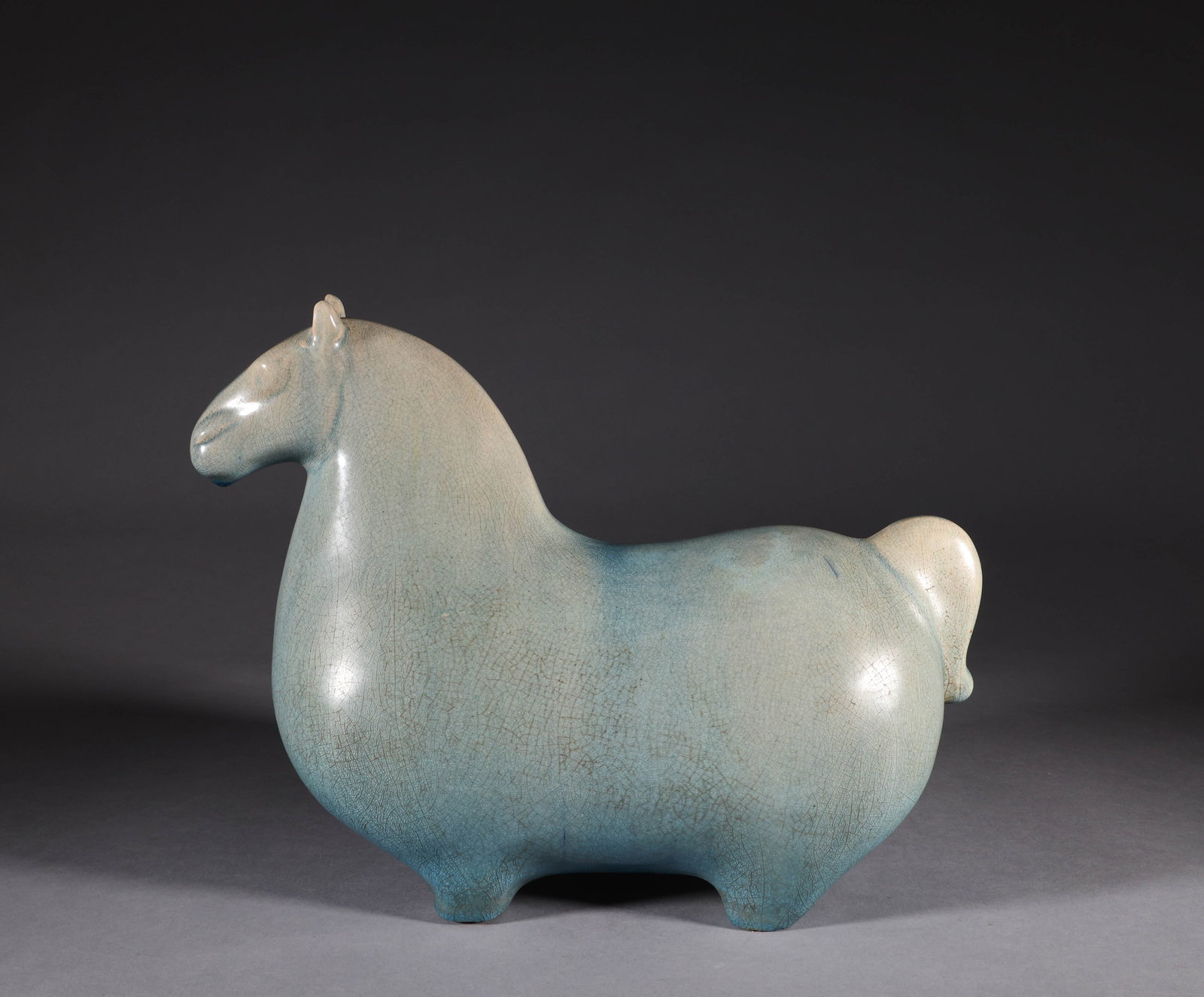 Before the Ming Dynasty, Jun glazed porcelain horses (1 of 9)