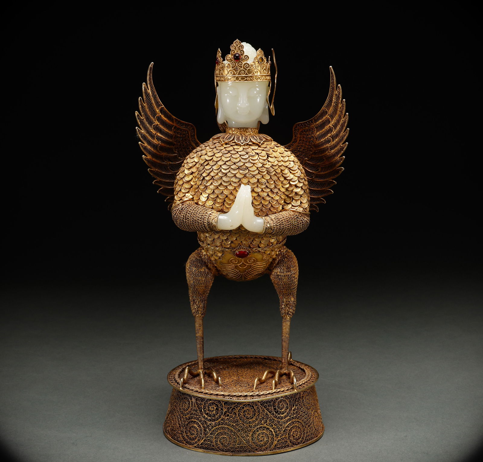 Silver and gold inlaid in Hetian Yujia Lou Luo Shenniao in the Qing Dynasty (1 of 10)