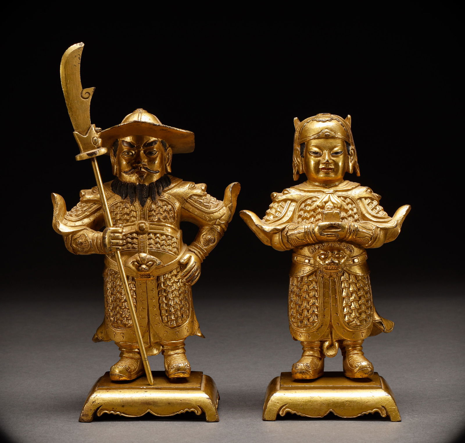 A group of bronze gilded characters from the Qing Dynasty (1 of 9)