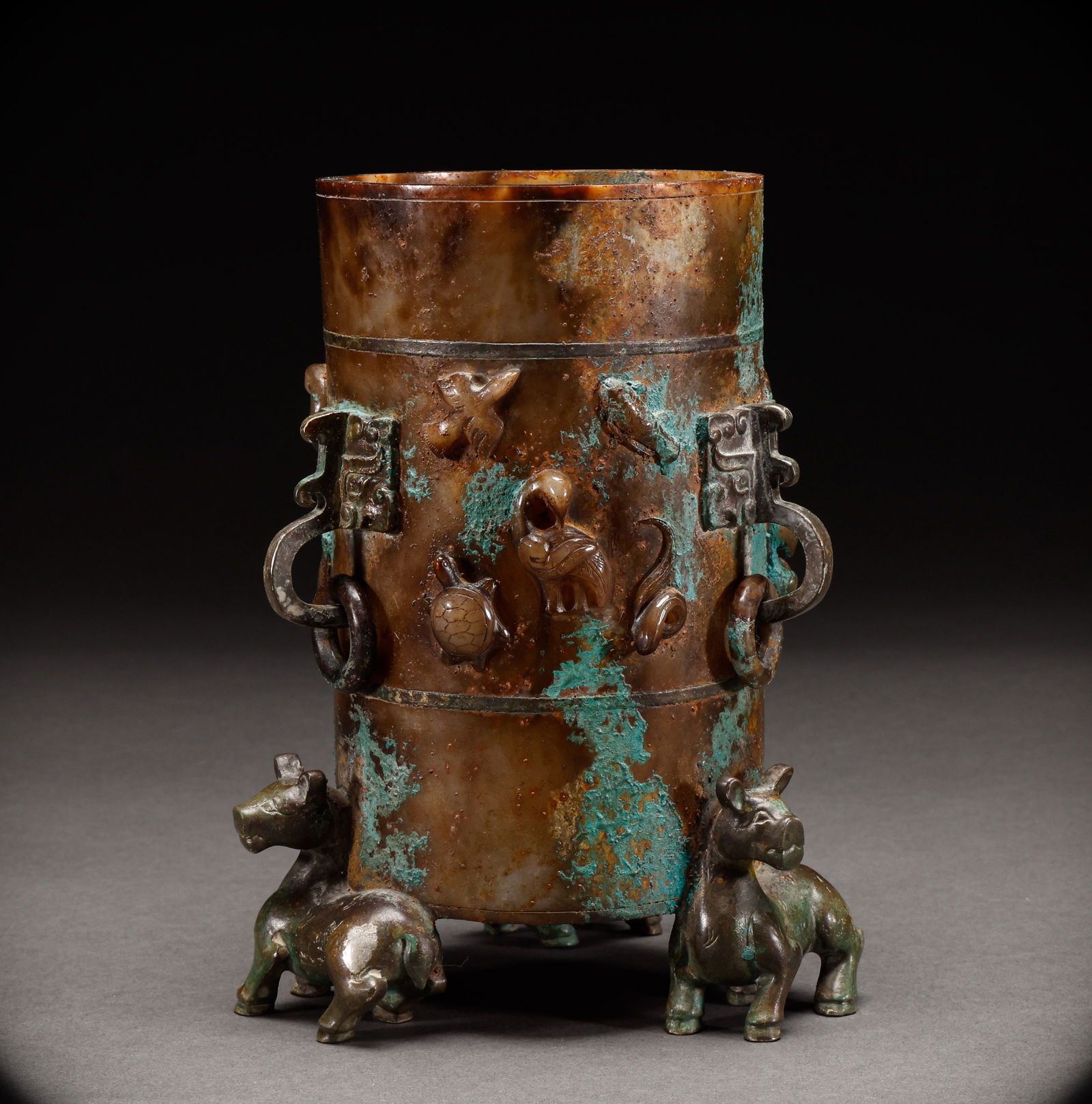 Hotan Jade Silver inlaid Jue Cup before the Ming Dynasty (1 of 10)