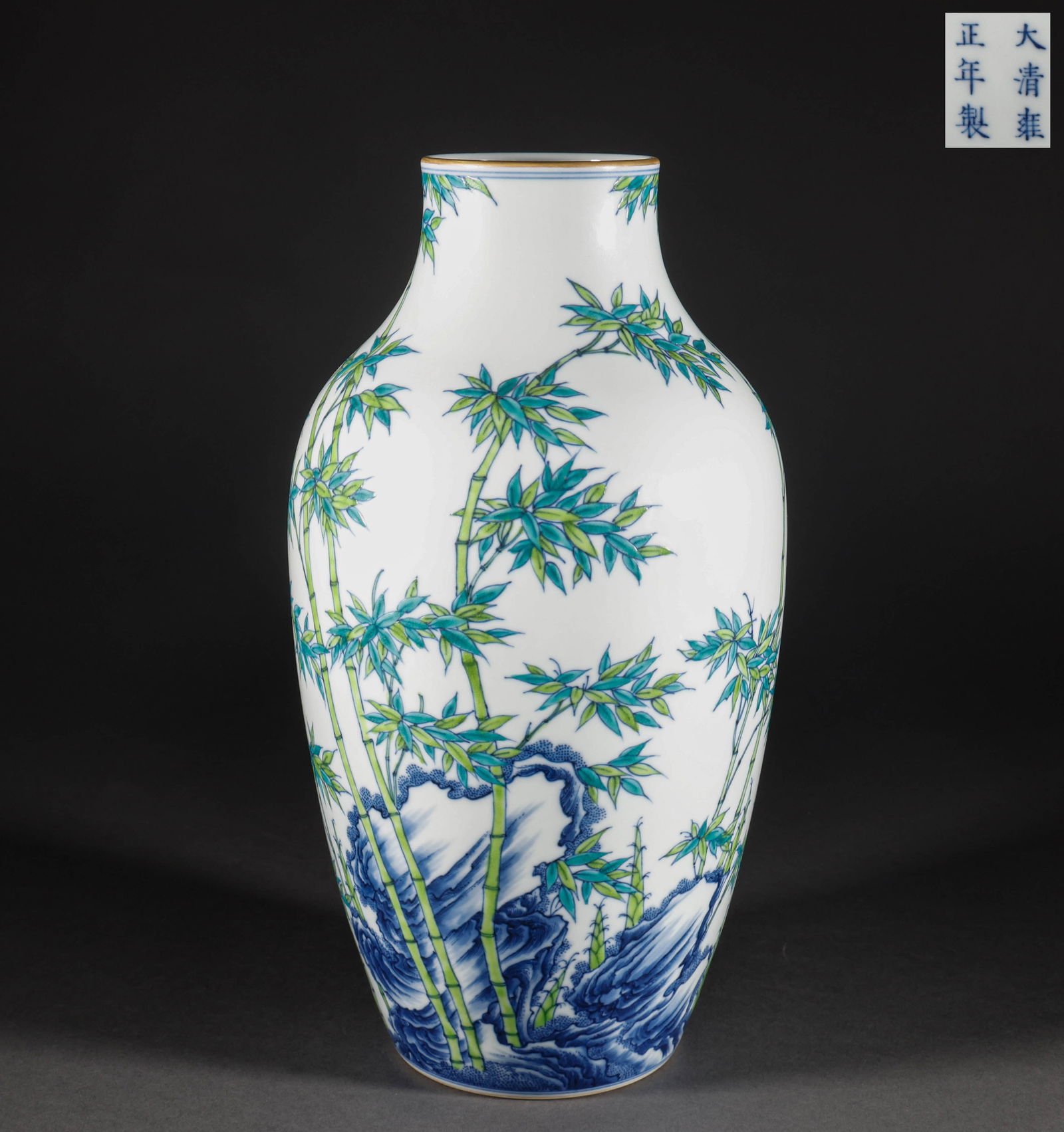 Qing Dynasty Three Colored Bamboo Pattern Bottle (1 of 10)