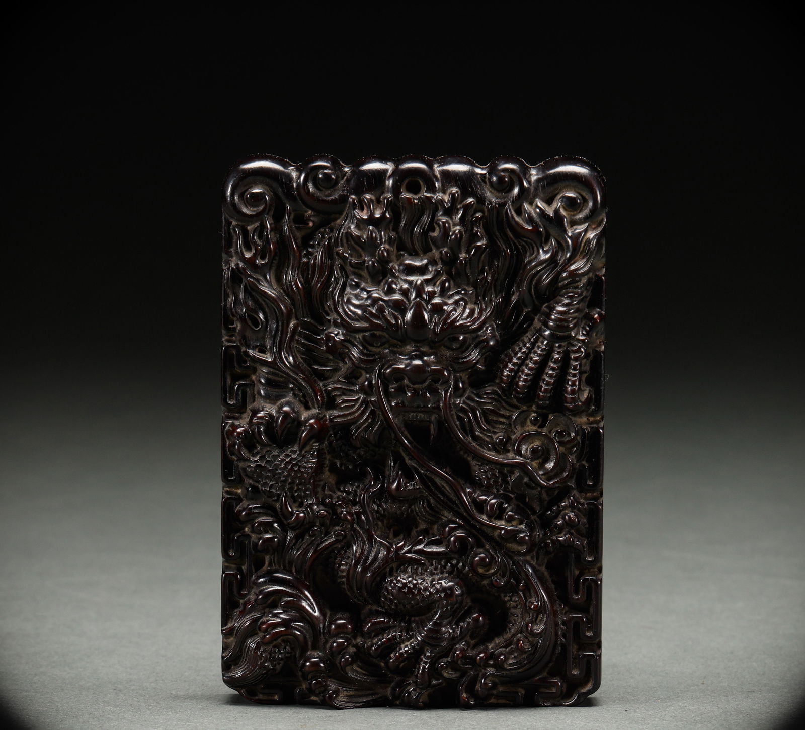 Qing Dynasty Purple Sandalwood Dragon Pattern Pendant (1 of 7)