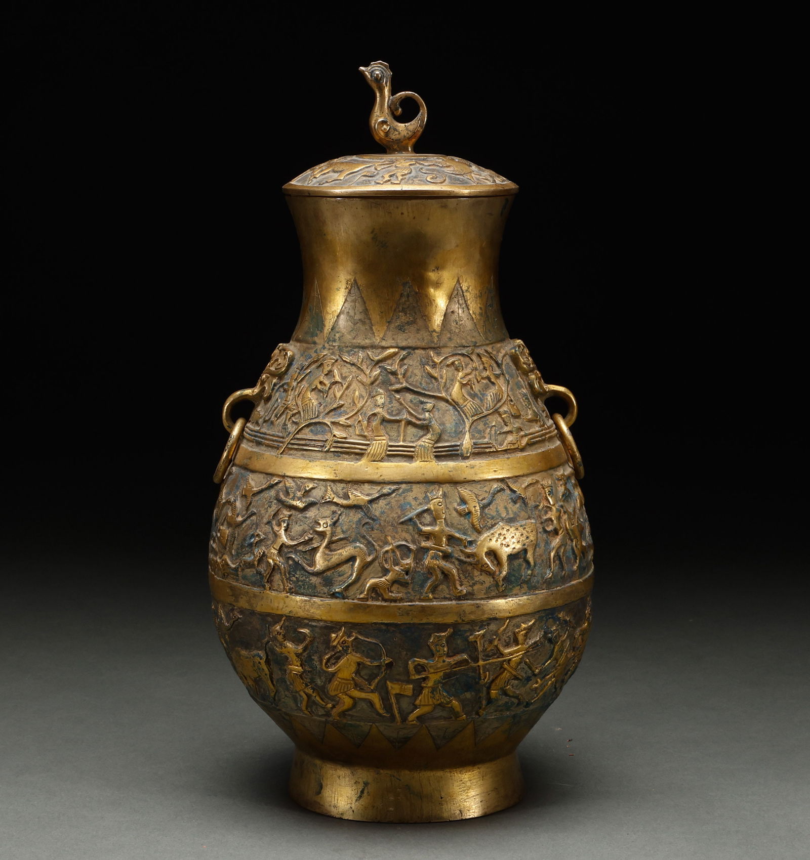 Before the Ming Dynasty, copper gilded covered jars (1 of 10)