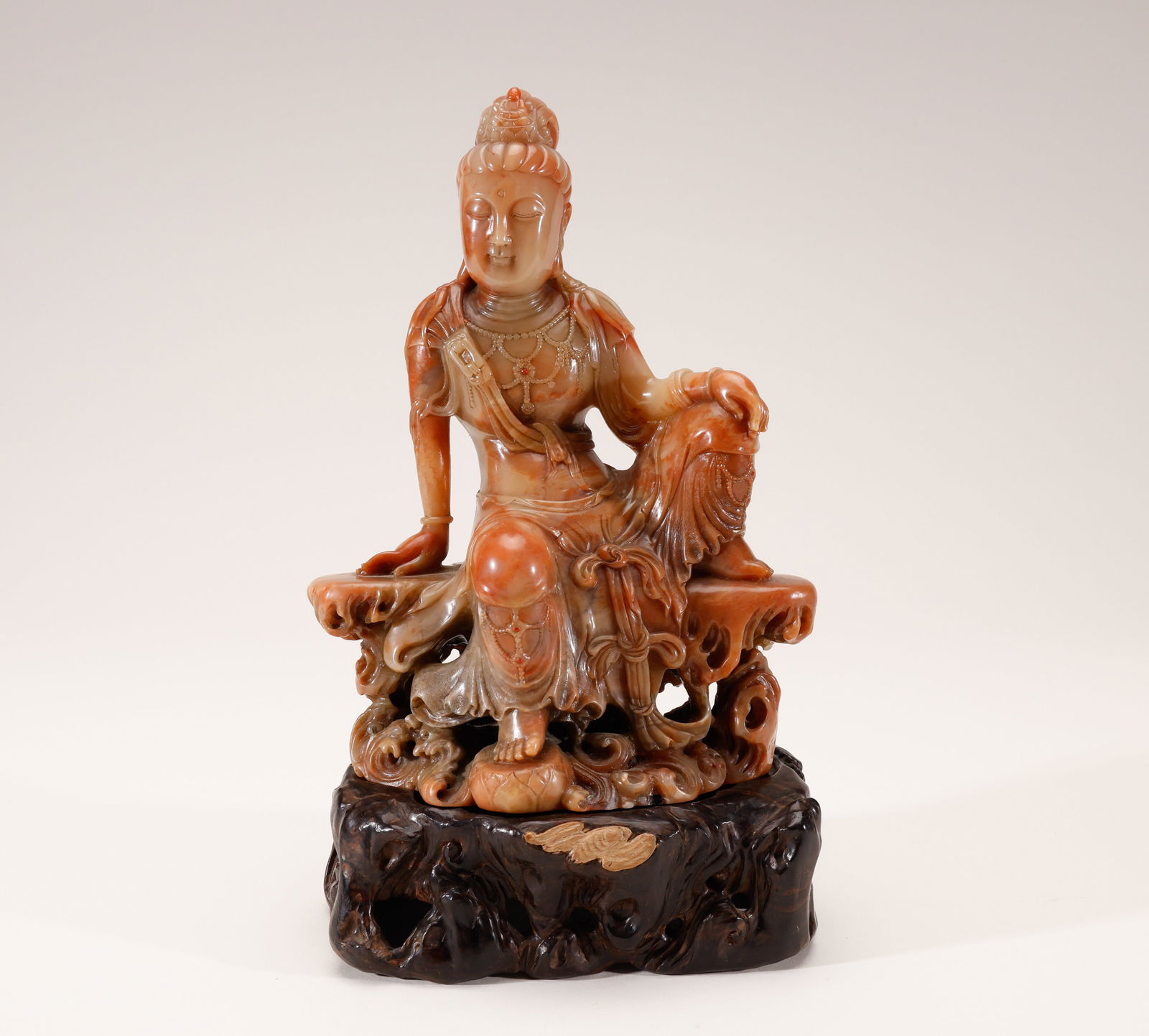 Qing Dynasty Furong Stone Guanyin Statue (1 of 5)
