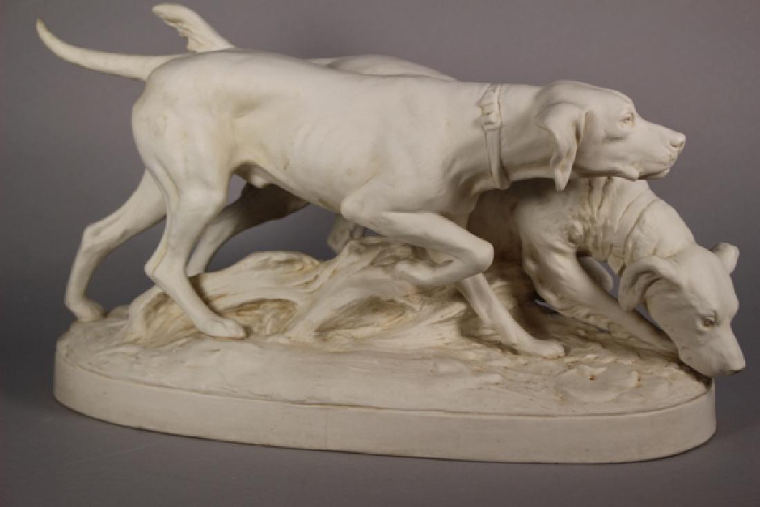 Royal Dux Bisque Porcelain Hunting Dogs Figural (1 of 9)