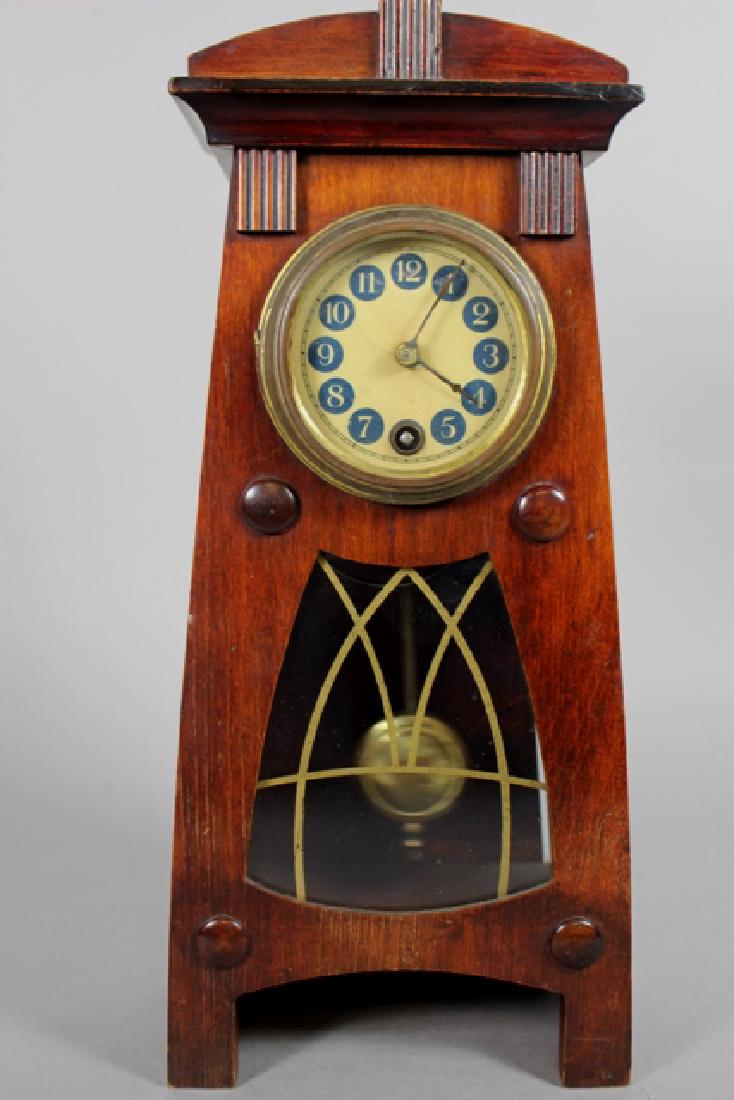 Hamburg American Clock Co. Arts & Crafts Shelf Clock (1 of 7)