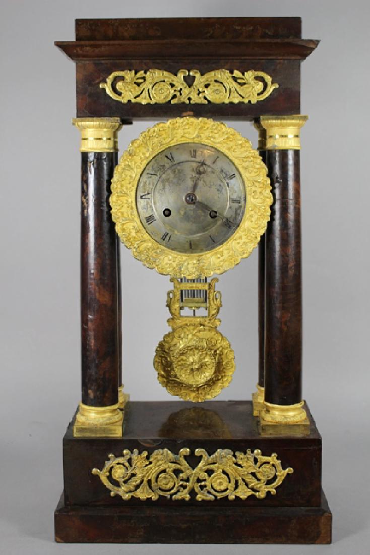 French Empire Veneered Portico Clock (1 of 10)